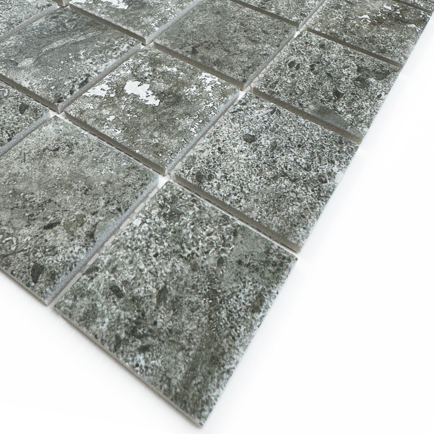 Limestone Porcelain Tile Series Dark Grey Flat Surface Matt Porcelain Mosaic