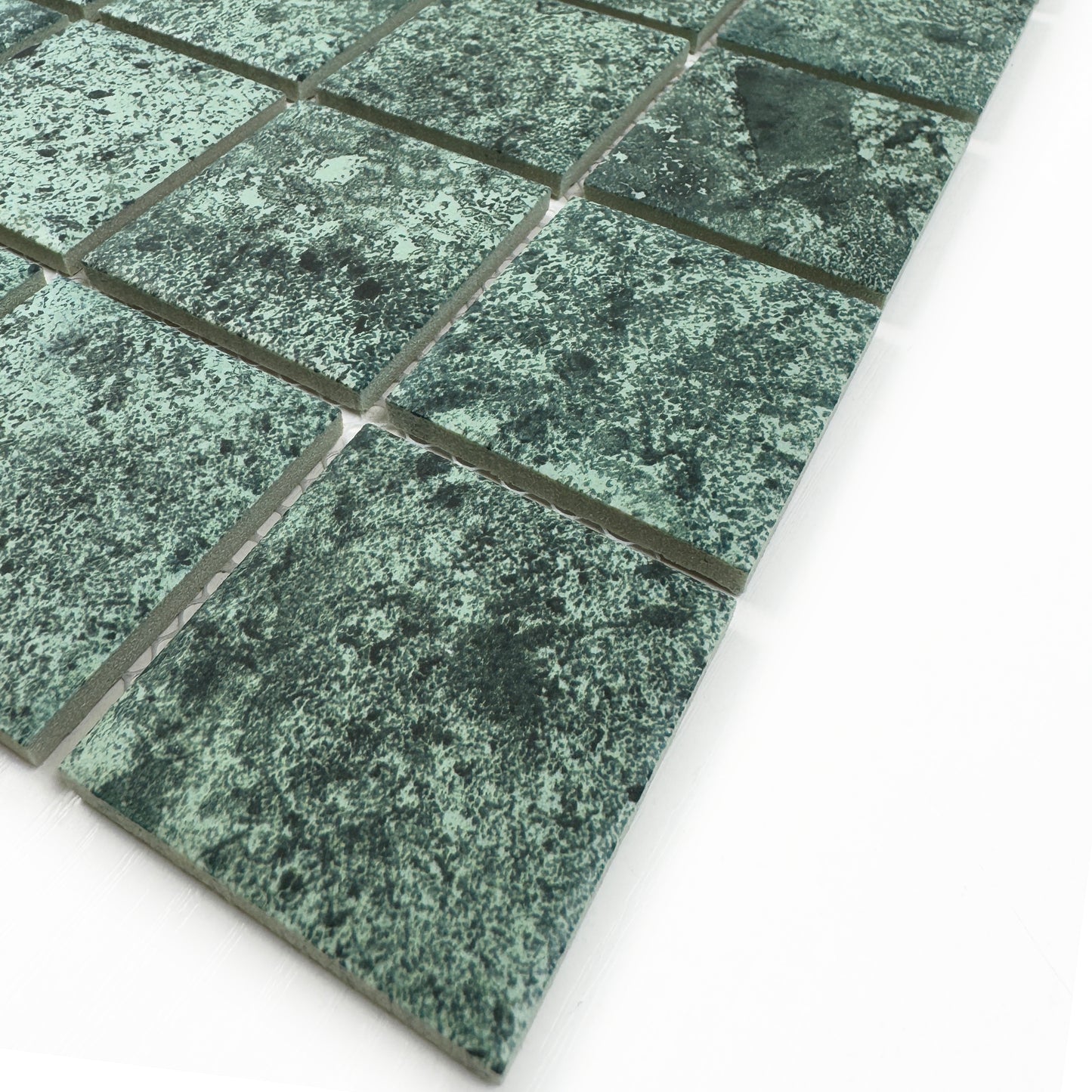 Limestone Porcelain Tile Series Green Flat Surface Matt Porcelain Mosaic
