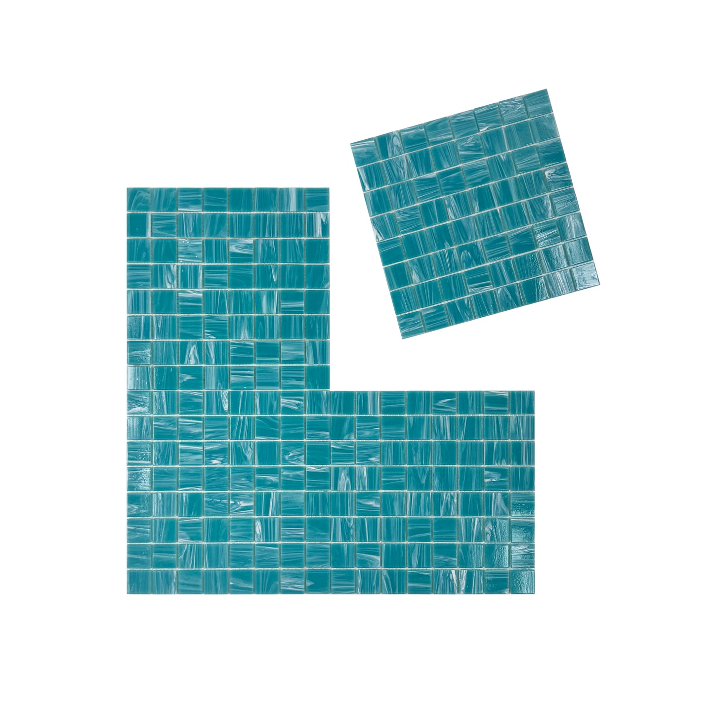 Glacial Artistry Series Cerulean Blue Cloud Hot Melt Glass Mosaic