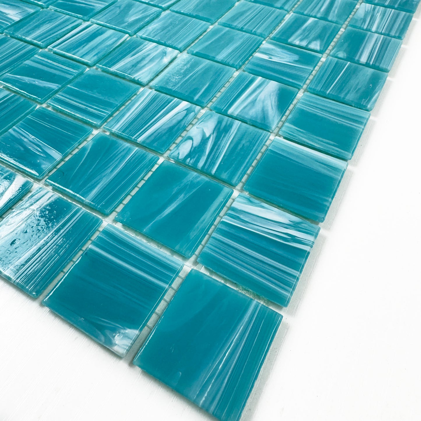 Glacial Artistry Series Cerulean Blue Cloud Hot Melt Glass Mosaic