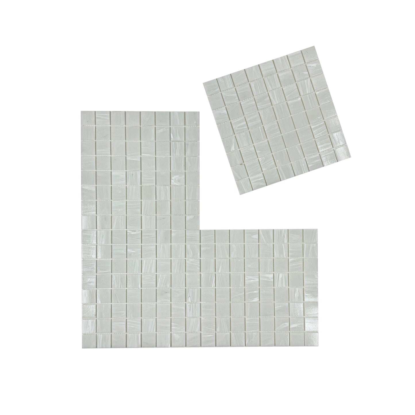 Glacial Artistry Series White Hand Drawing Hot Melt Glass Mosaic
