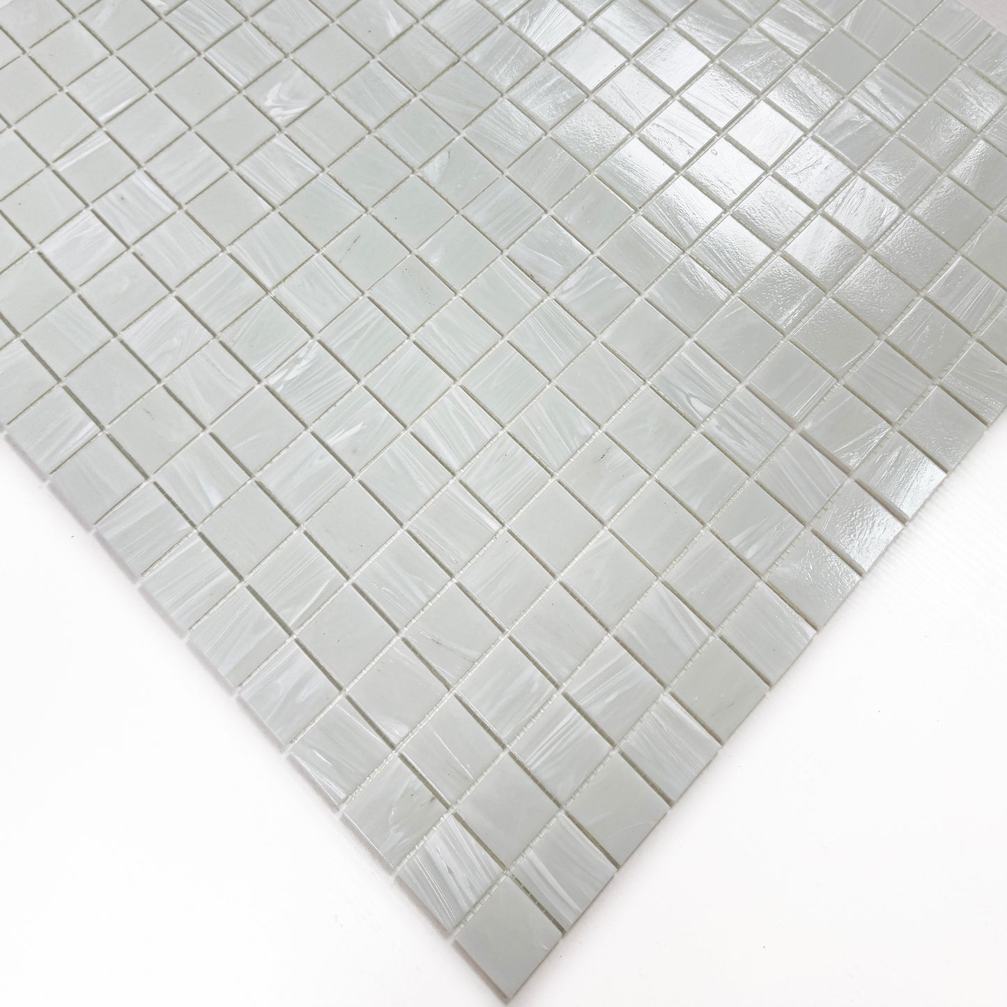 Glacial Artistry Series White Hand Drawing Hot Melt Glass Mosaic