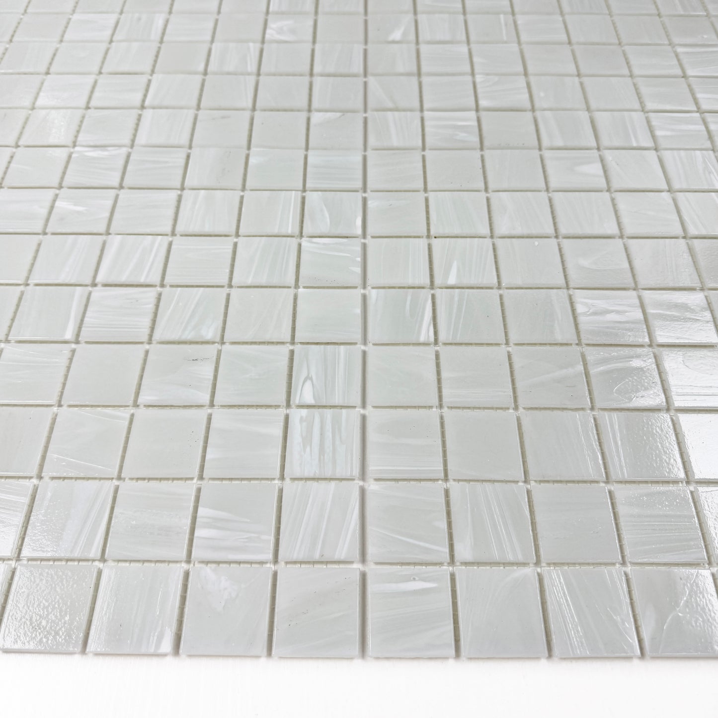 Glacial Artistry Series White Hand Drawing Hot Melt Glass Mosaic