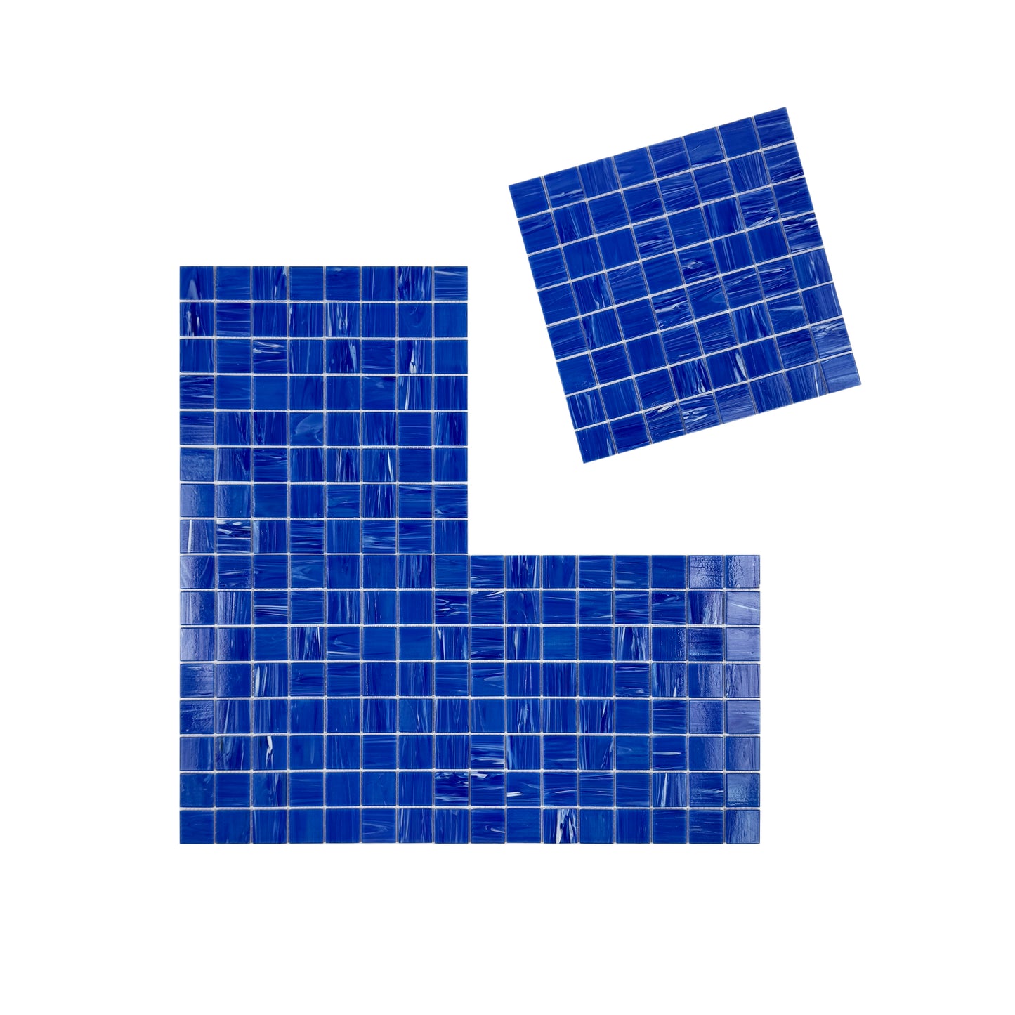 Glacial Artistry Series Navy Blue Cloud Hot Melt Glass Mosaic