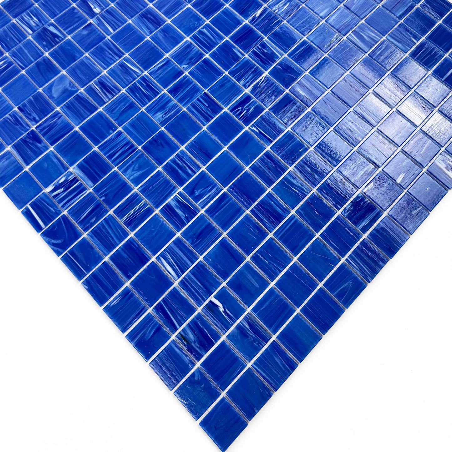 Glacial Artistry Series Navy Blue Cloud Hot Melt Glass Mosaic