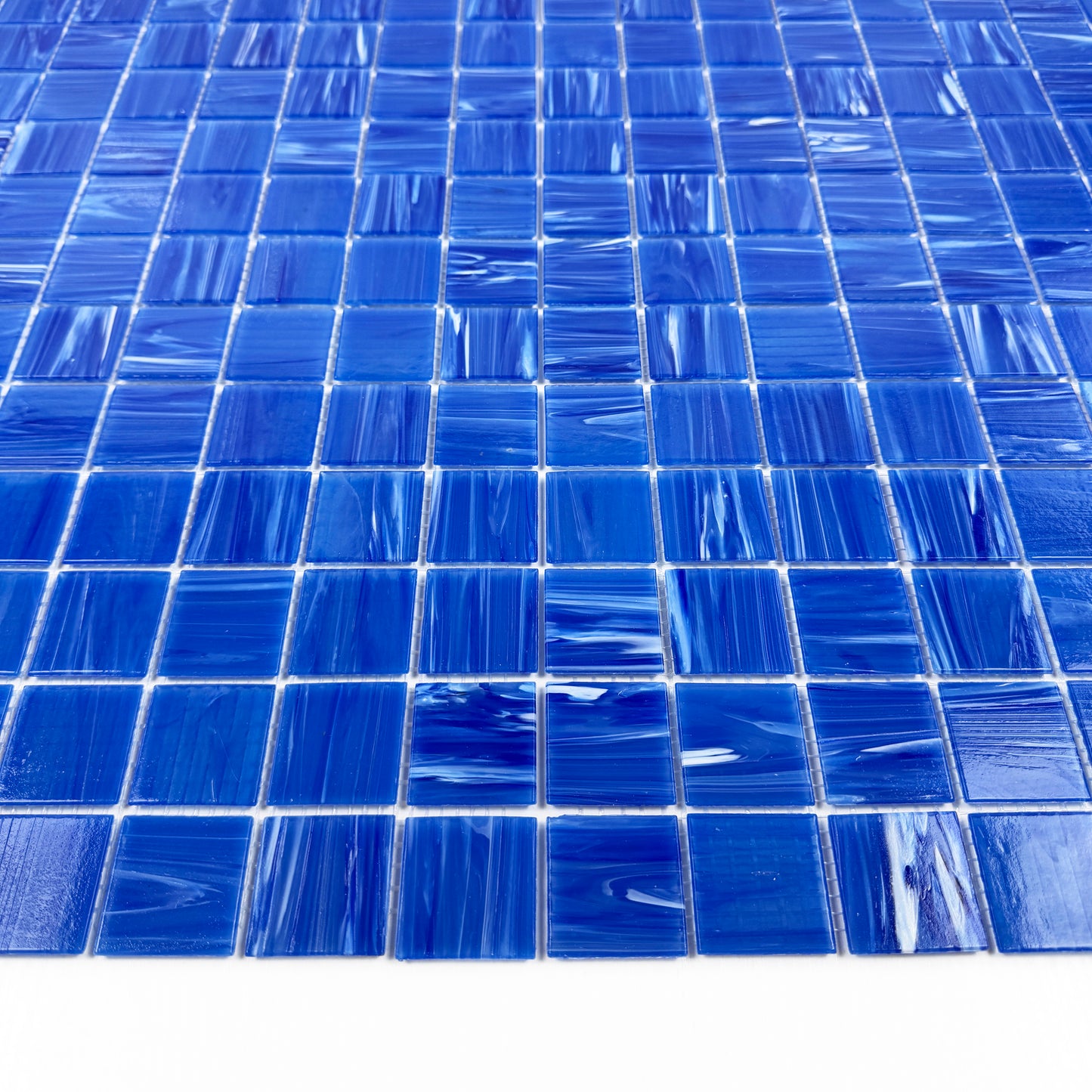 Glacial Artistry Series Navy Blue Cloud Hot Melt Glass Mosaic