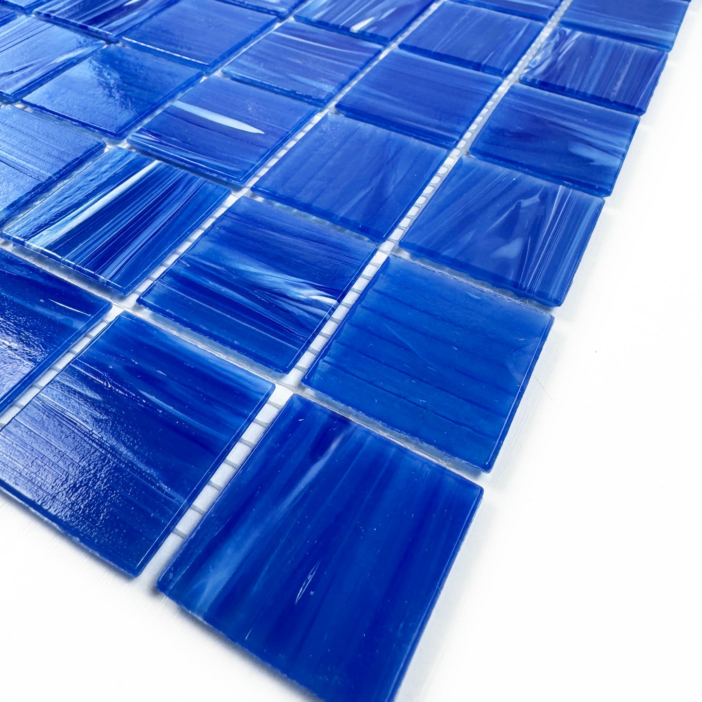 Glacial Artistry Series Navy Blue Cloud Hot Melt Glass Mosaic