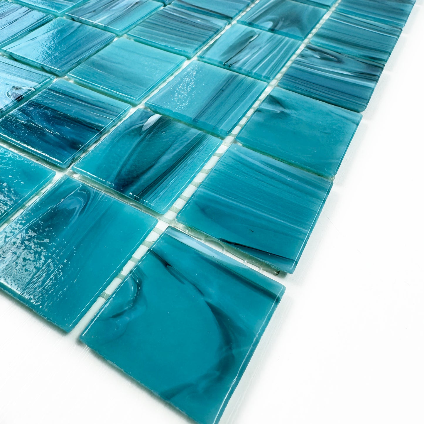 Glacial Artistry Series French Blue Cloud Hot Melt Glass Mosaic