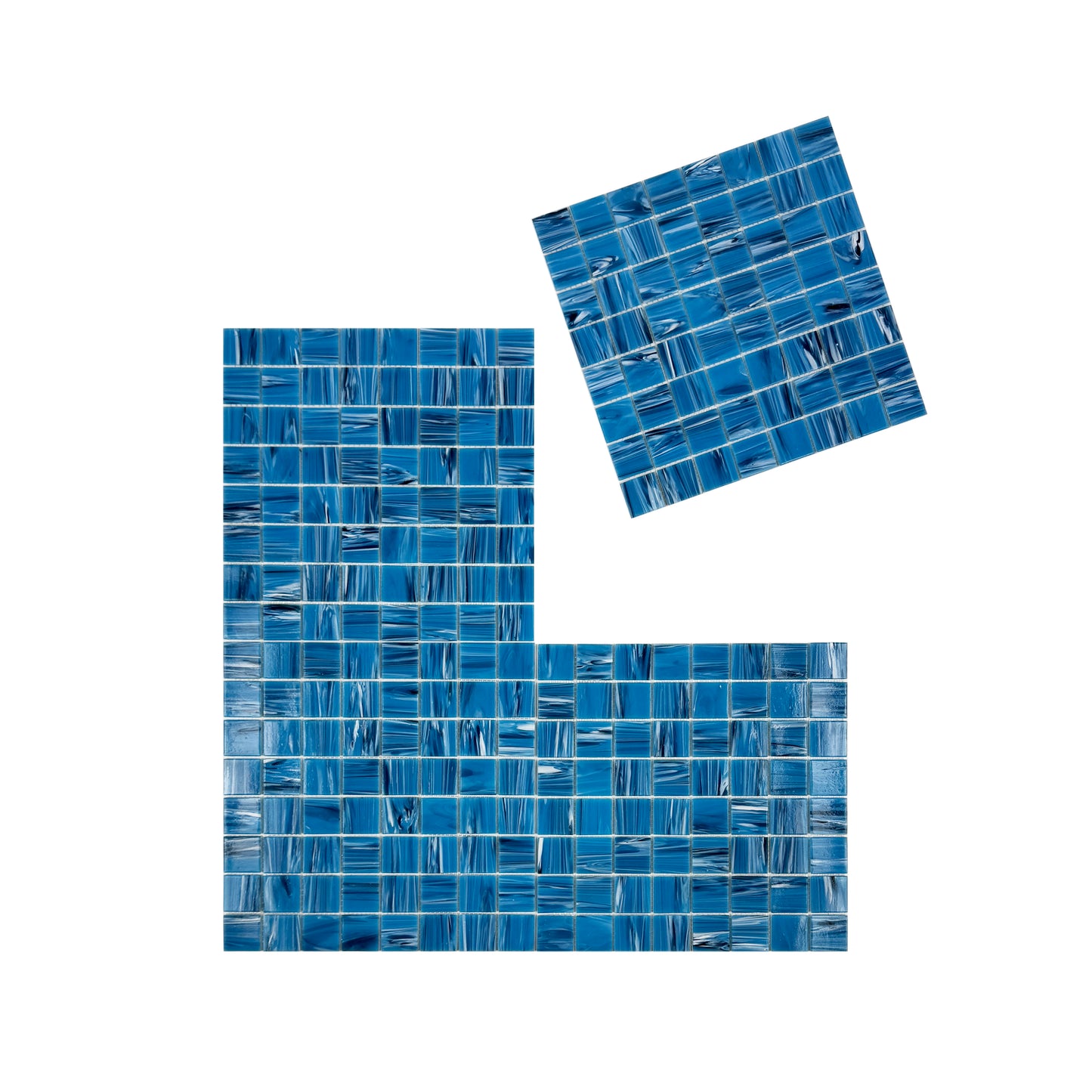 Glacial Artistry Series Sapphire Blue Cloud Hot Melt Glass Mosaic