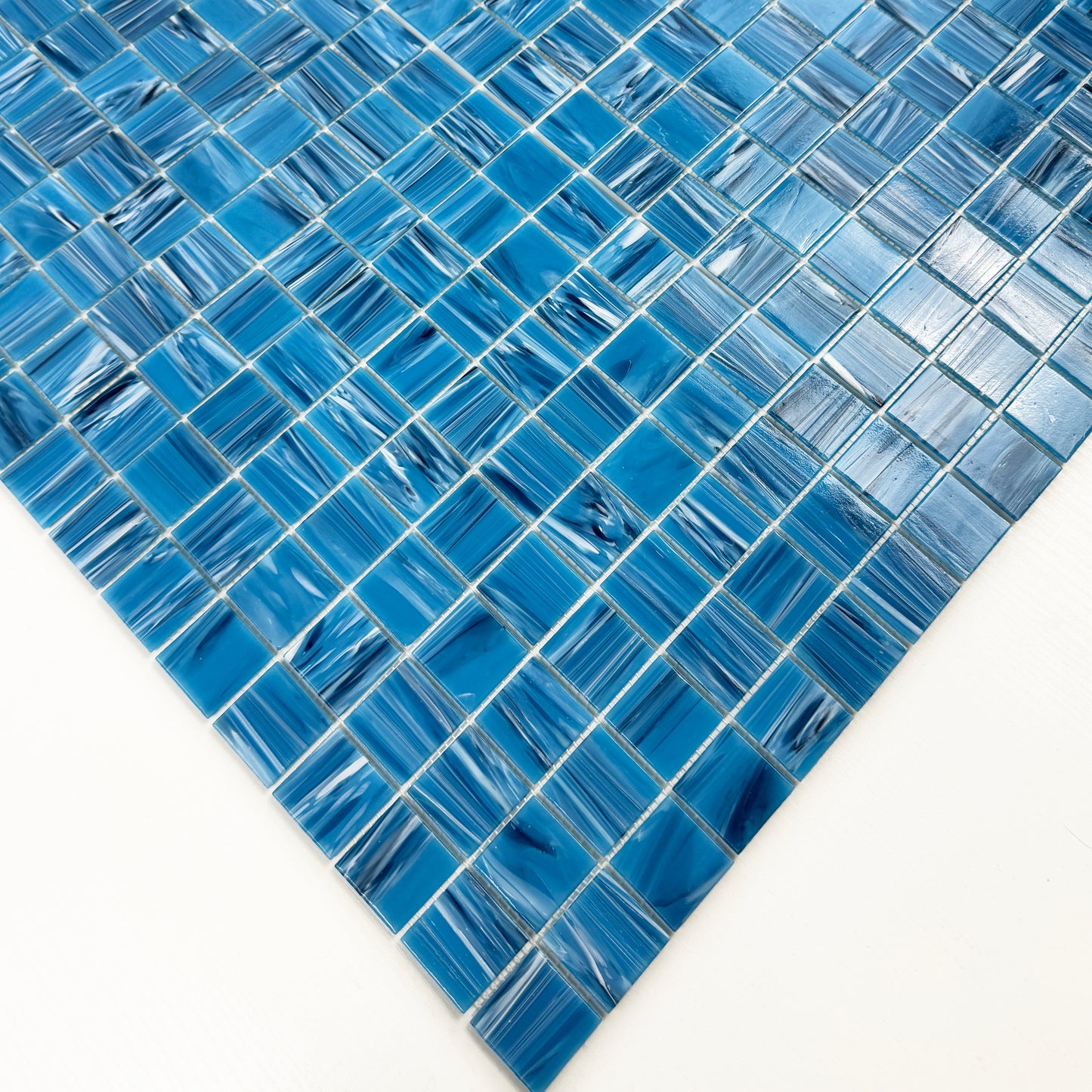 Glacial Artistry Series Sapphire Blue Cloud Hot Melt Glass Mosaic