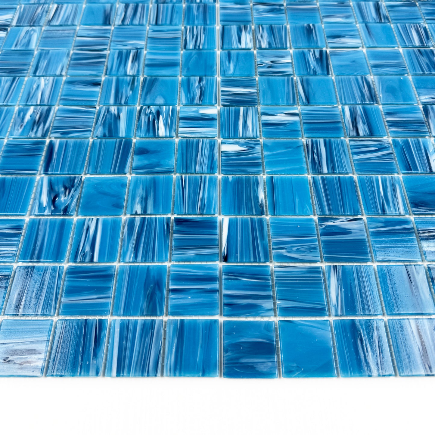 Glacial Artistry Series Sapphire Blue Cloud Hot Melt Glass Mosaic
