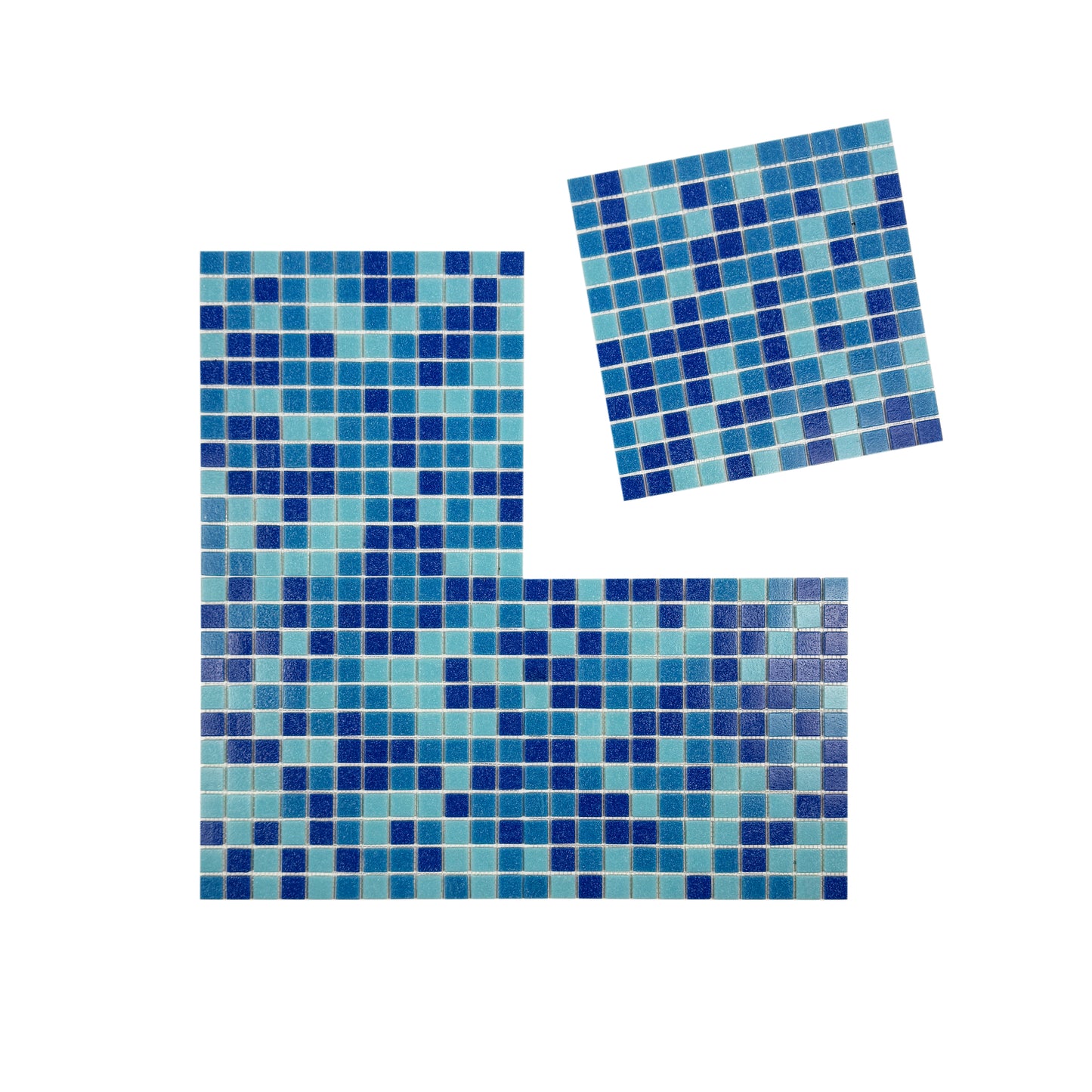 Serene Spectrum Series Sky Blue & French Blue & Navy Blue Mixed Hot Melt Glass Mosaic