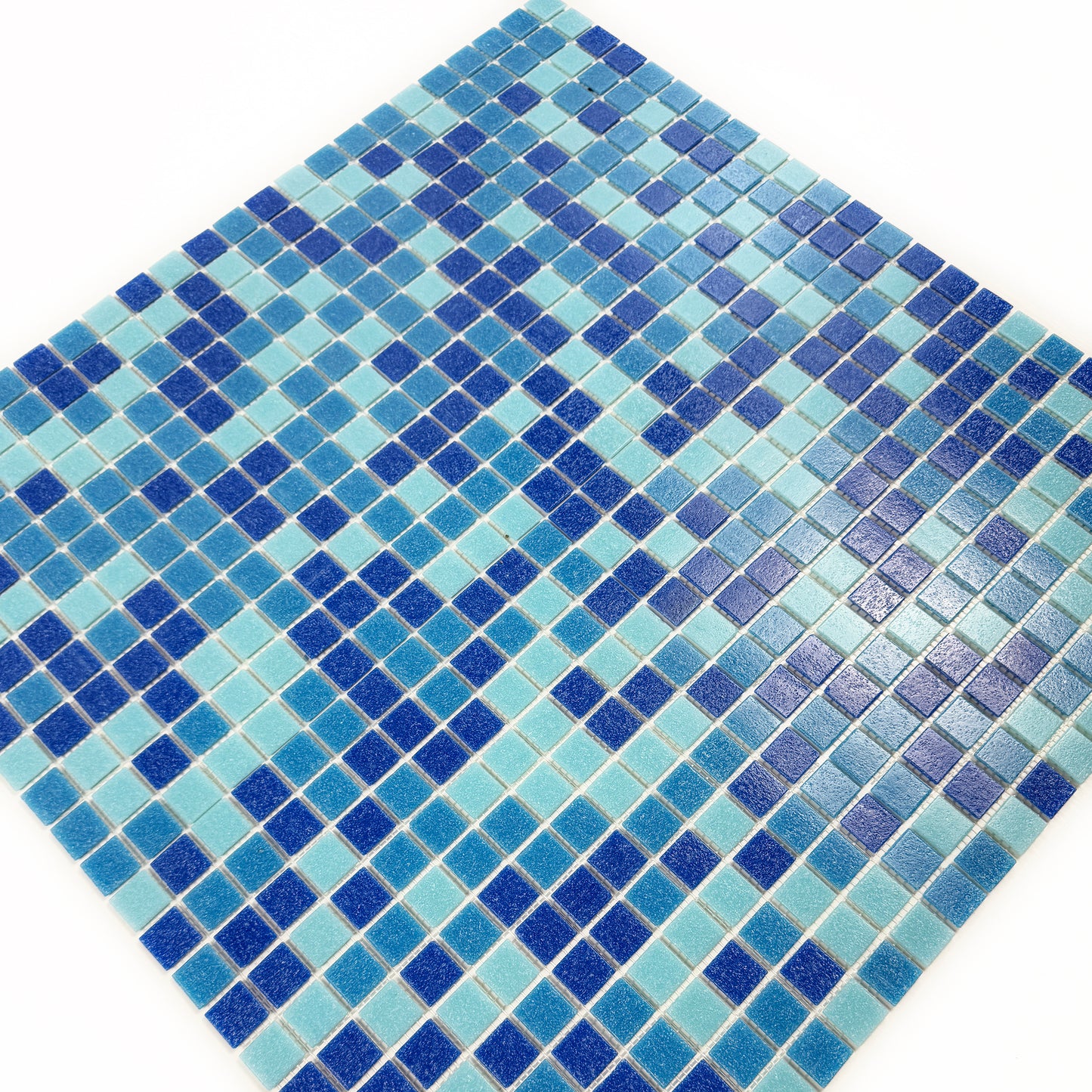 Serene Spectrum Series Sky Blue & French Blue & Navy Blue Mixed Hot Melt Glass Mosaic