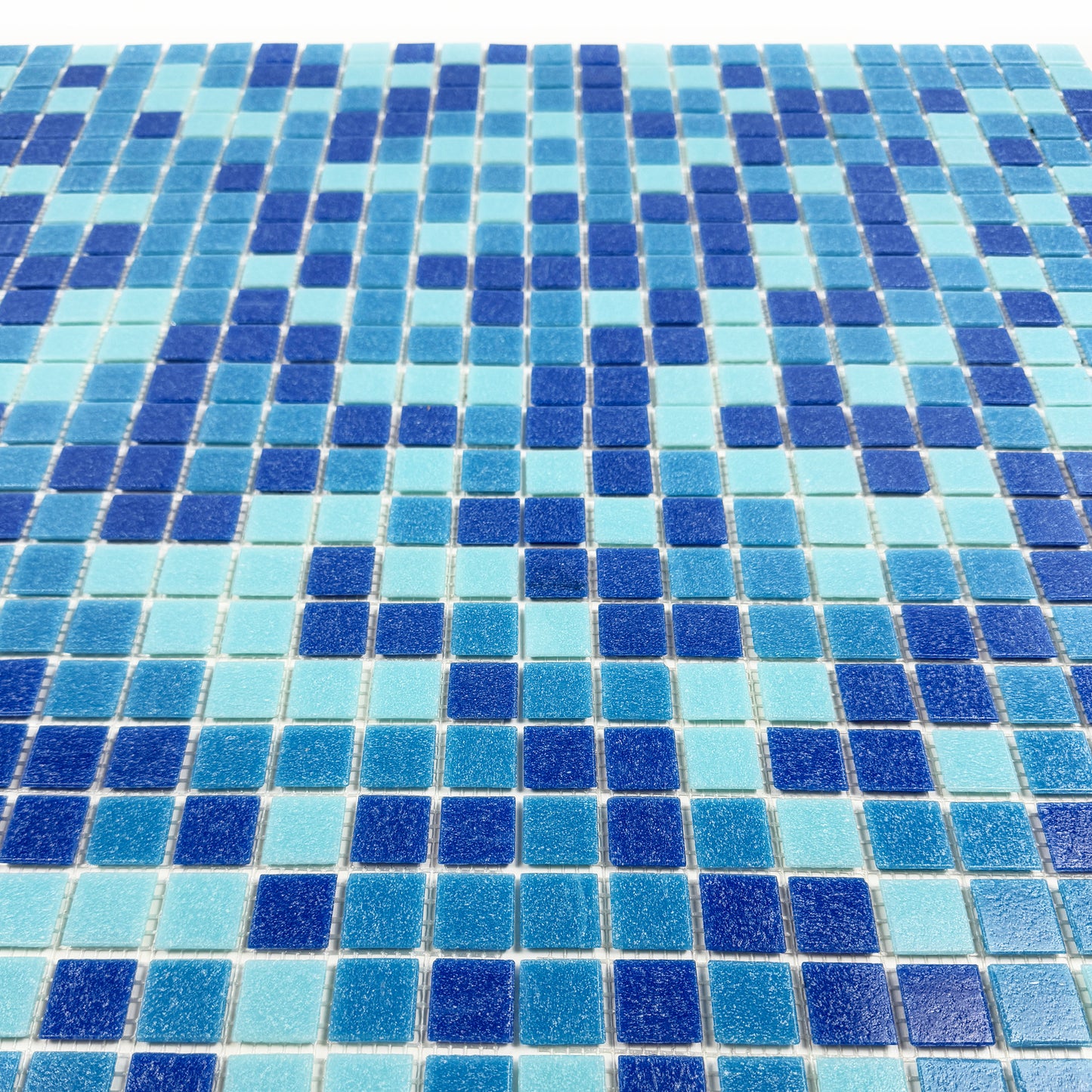 Serene Spectrum Series Sky Blue & French Blue & Navy Blue Mixed Hot Melt Glass Mosaic