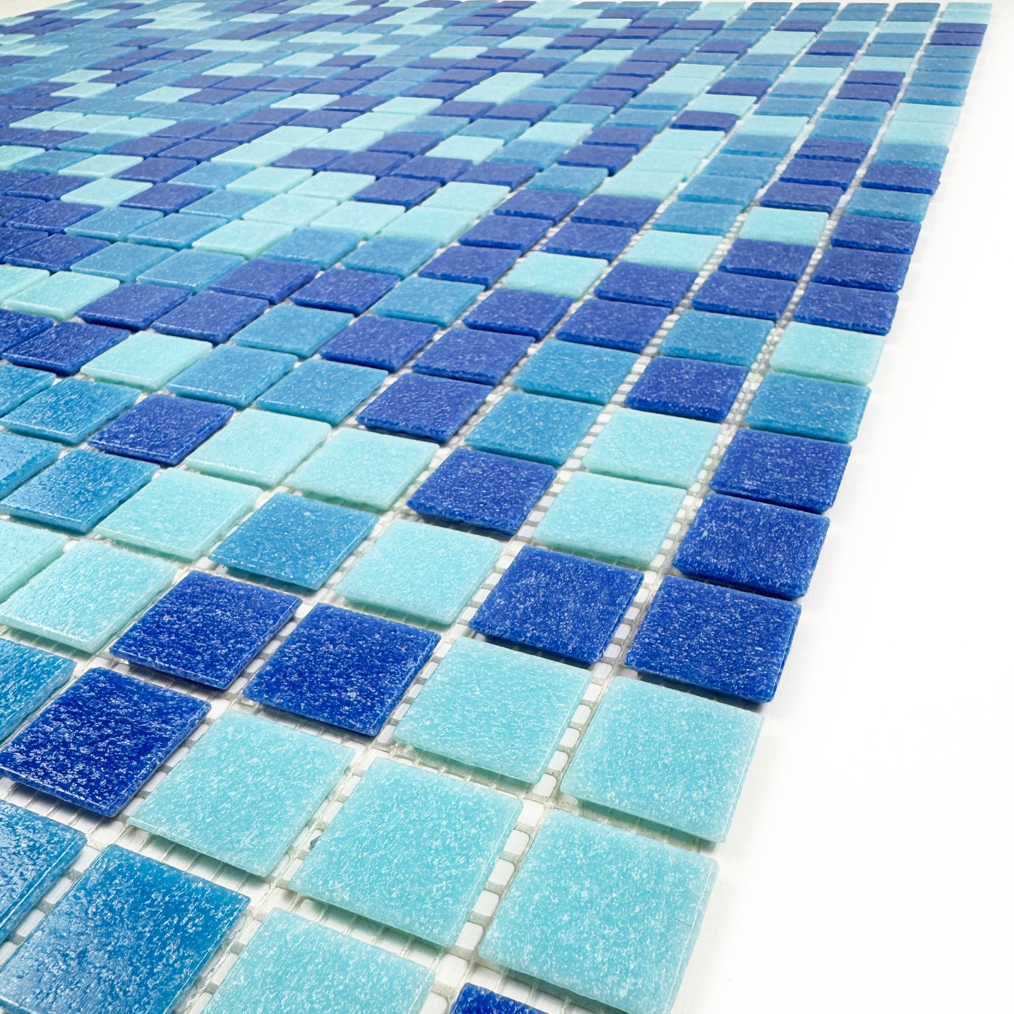 Serene Spectrum Series Sky Blue & French Blue & Navy Blue Mixed Hot Melt Glass Mosaic