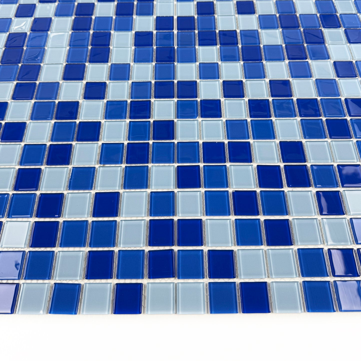 Light Blue & Cobalt Blue & Navy Blue Mixed Crystal Glass Mosaic