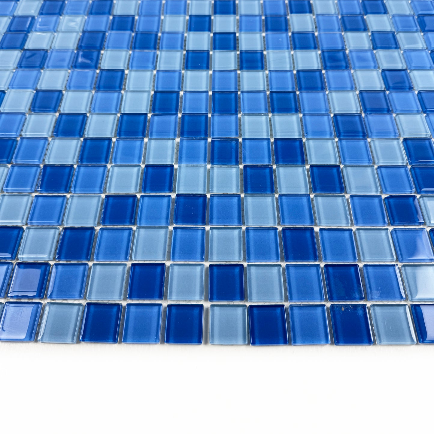 Sky Blue & French Blue & Cobalt Blue Mixed Crystal Glass Mosaic