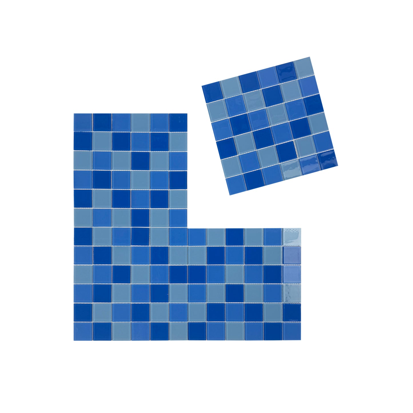Sky Blue & French Blue & Light Blue Mixed Crystal Glass Mosaic