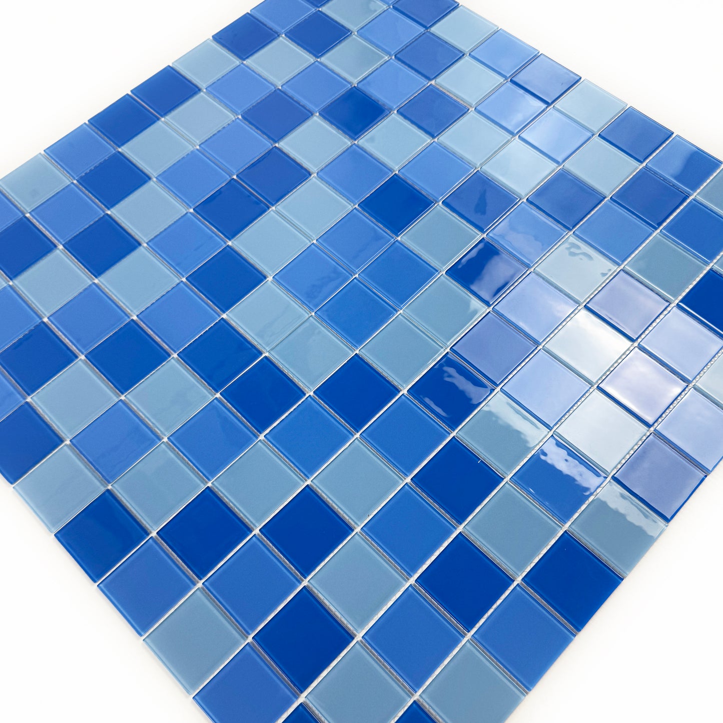 Sky Blue & French Blue & Light Blue Mixed Crystal Glass Mosaic