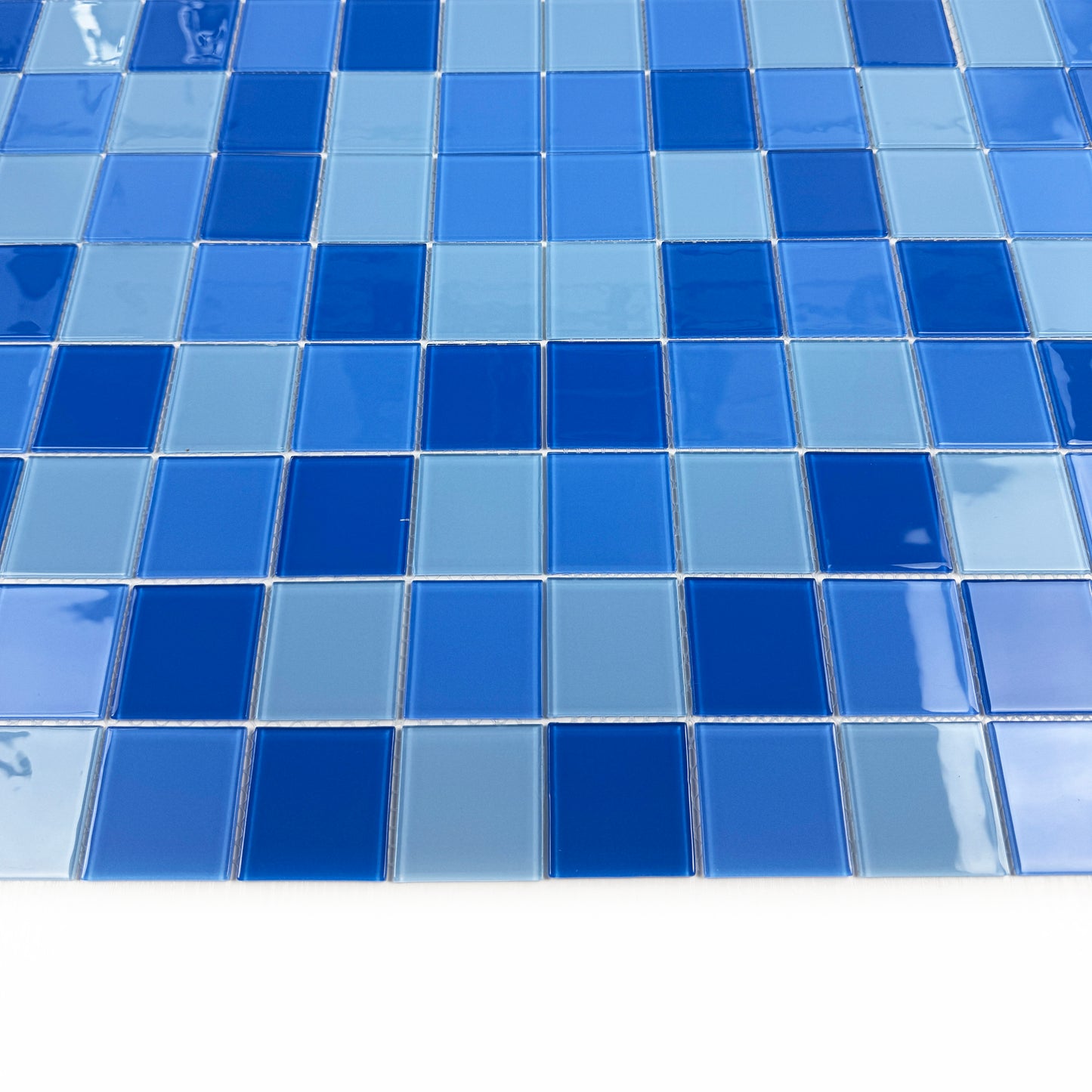 Sky Blue & French Blue & Light Blue Mixed Crystal Glass Mosaic