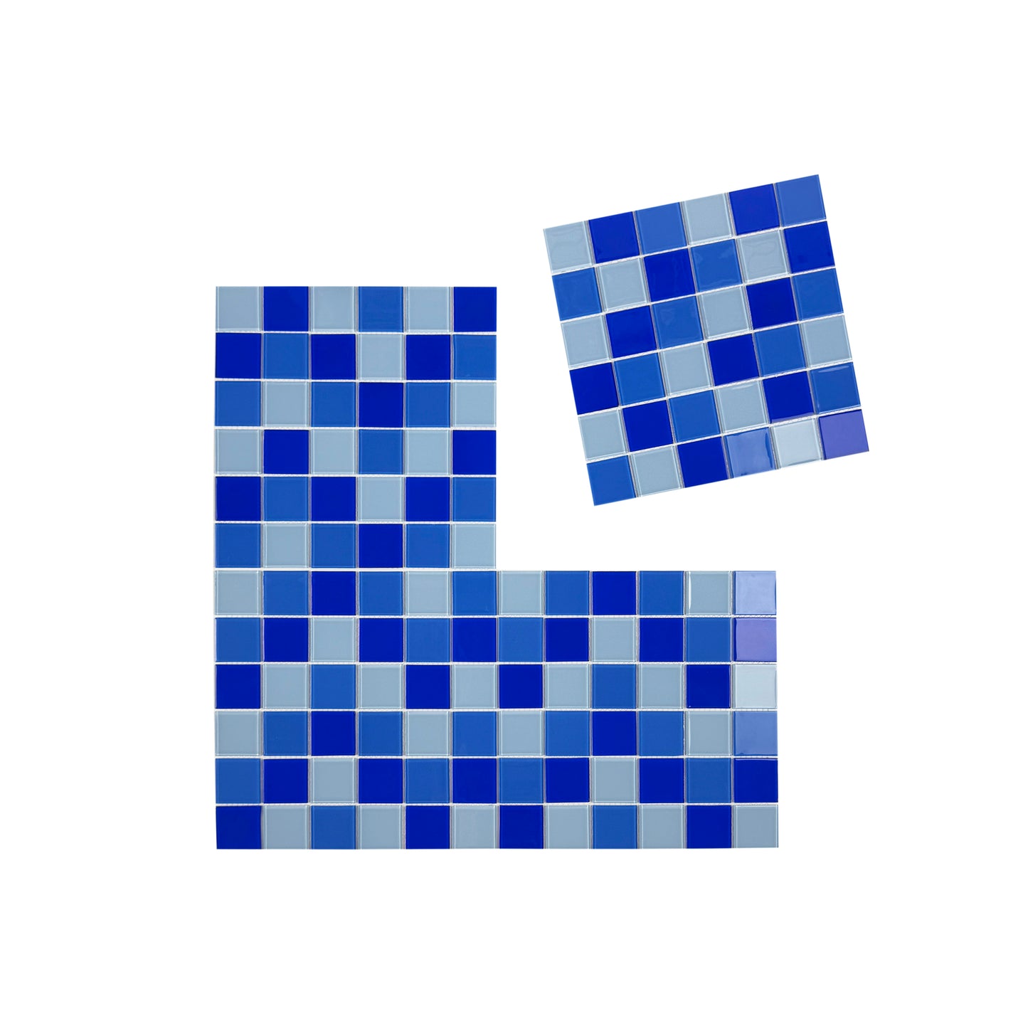 Sky Blue & Klein Blue & French Blue Mixed Crystal Glass Mosaic