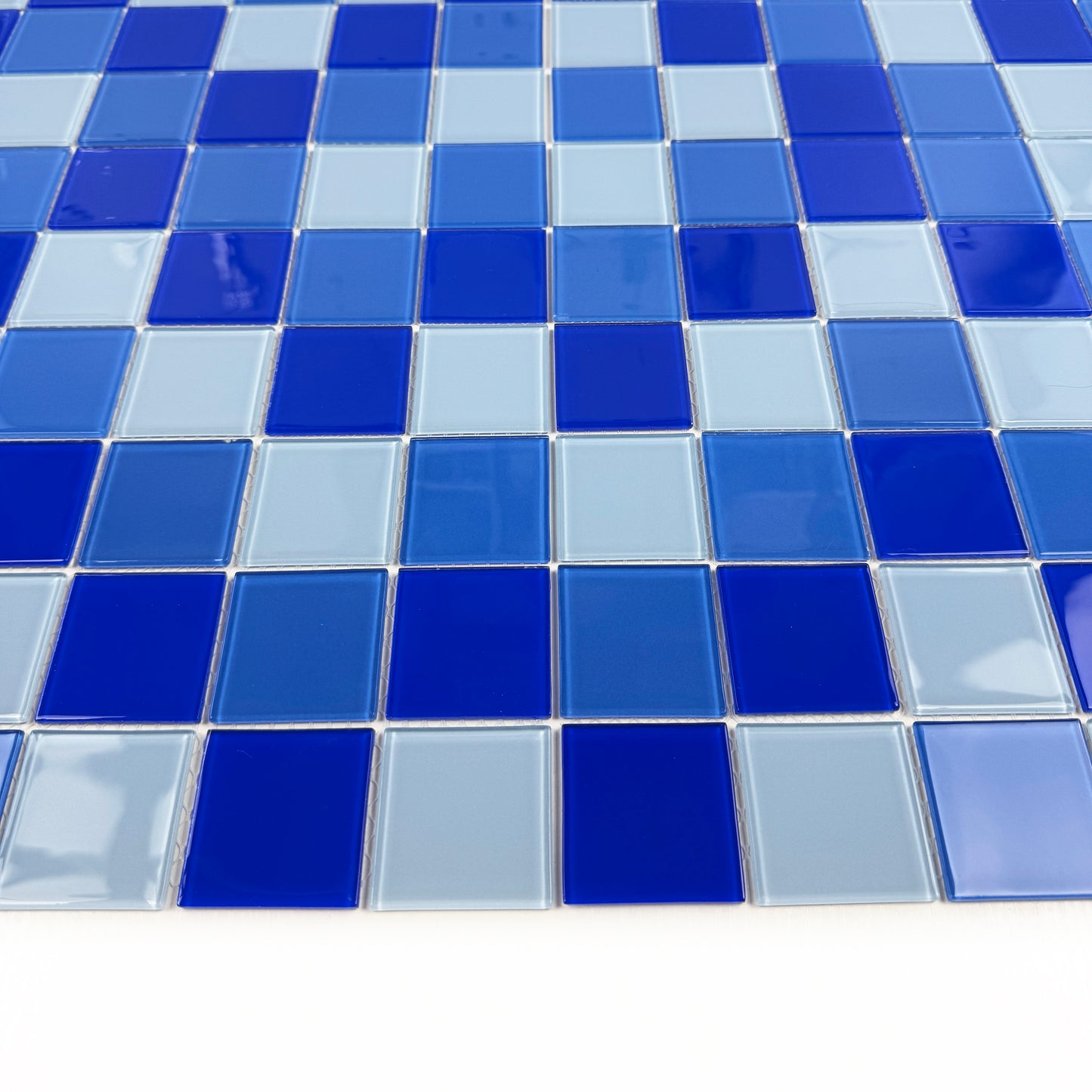Sky Blue & Klein Blue & French Blue Mixed Crystal Glass Mosaic