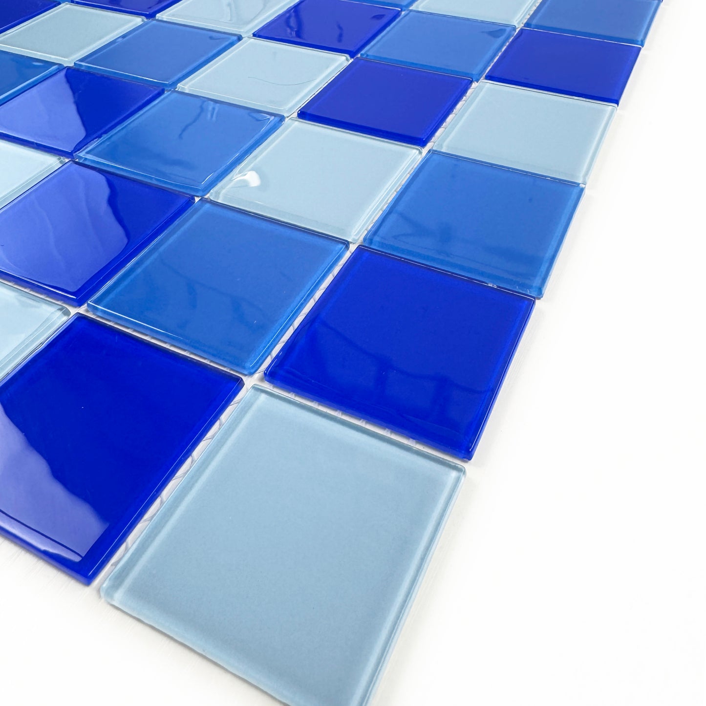 Sky Blue & Klein Blue & French Blue Mixed Crystal Glass Mosaic