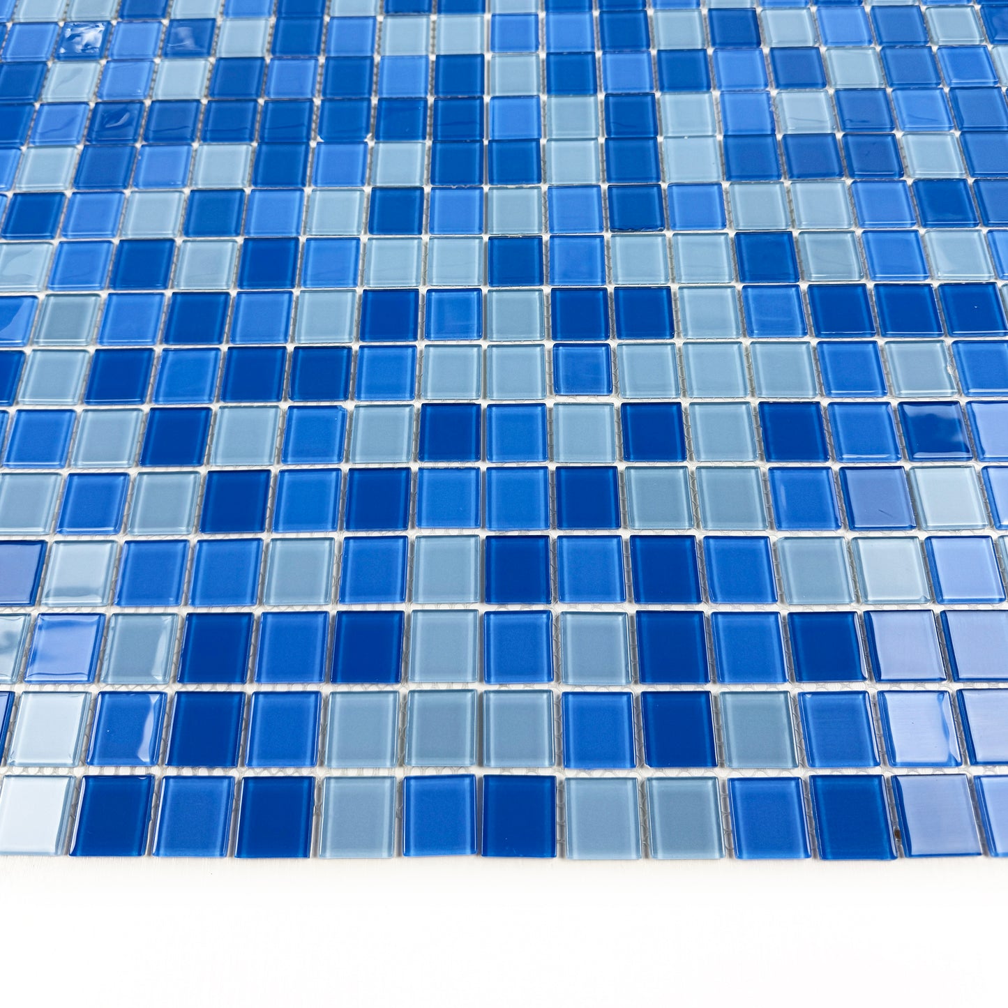 Series Baby Blue & French Blue & Cobalt Blue Mixed Crystal Glass Mosaic
