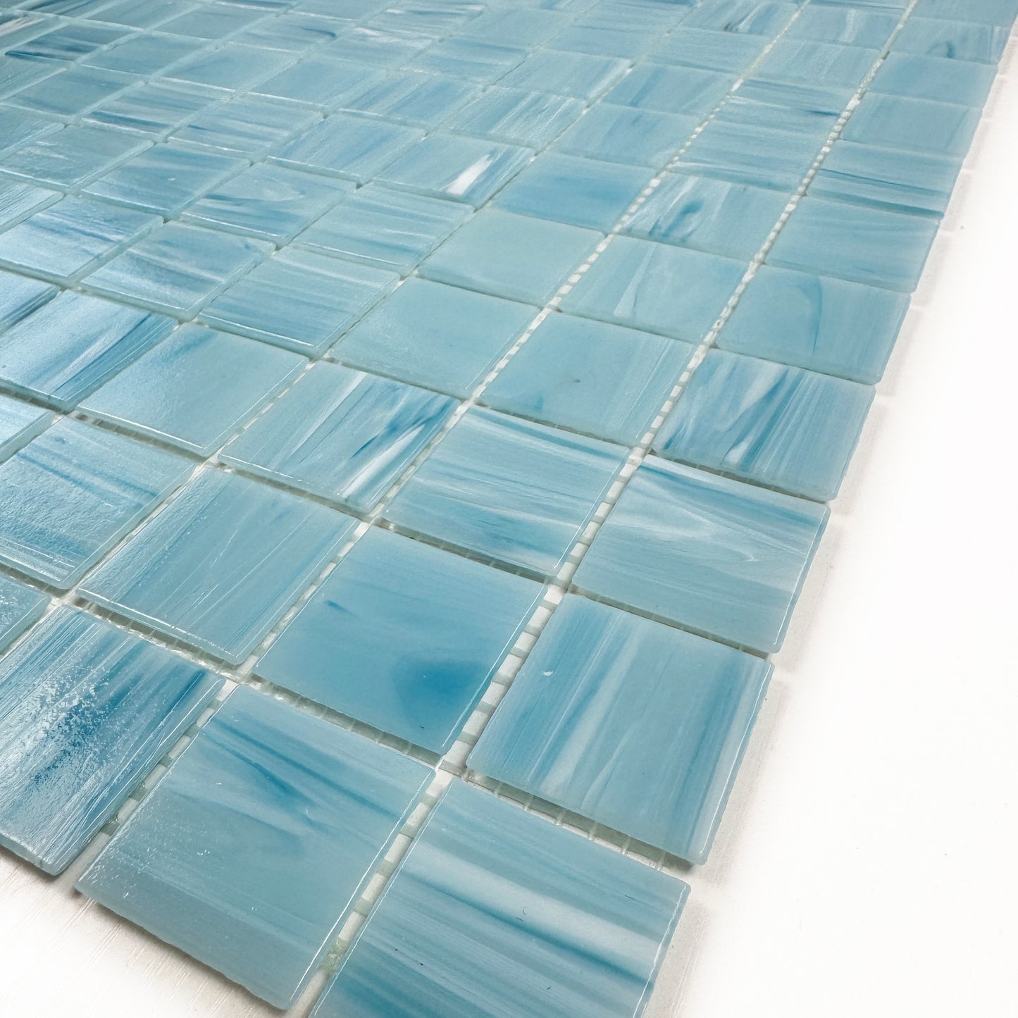 Glacial Artistry Series Sky Blue Cloud Hot Melt Glass Mosaic