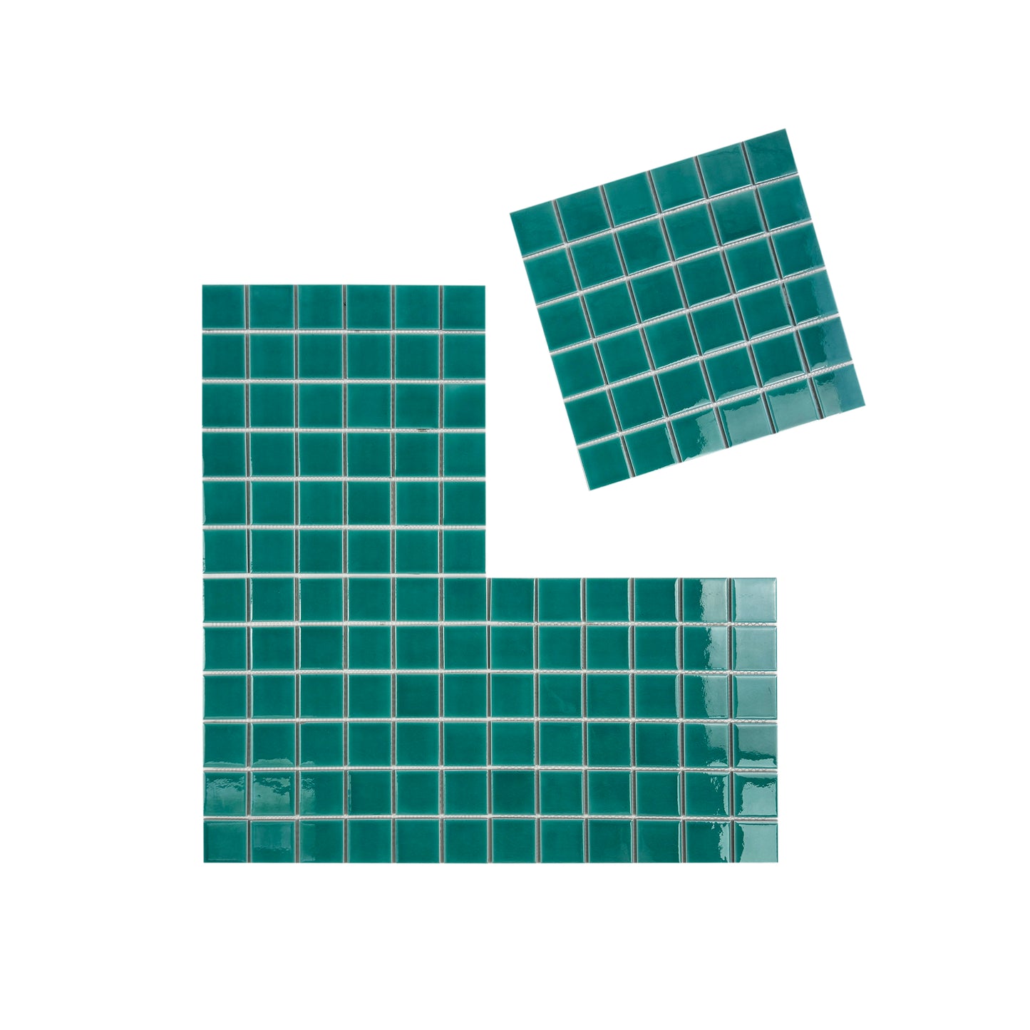 Oceanic Opal Series Tiffany Blue Crackle Porcelain Mosaic
