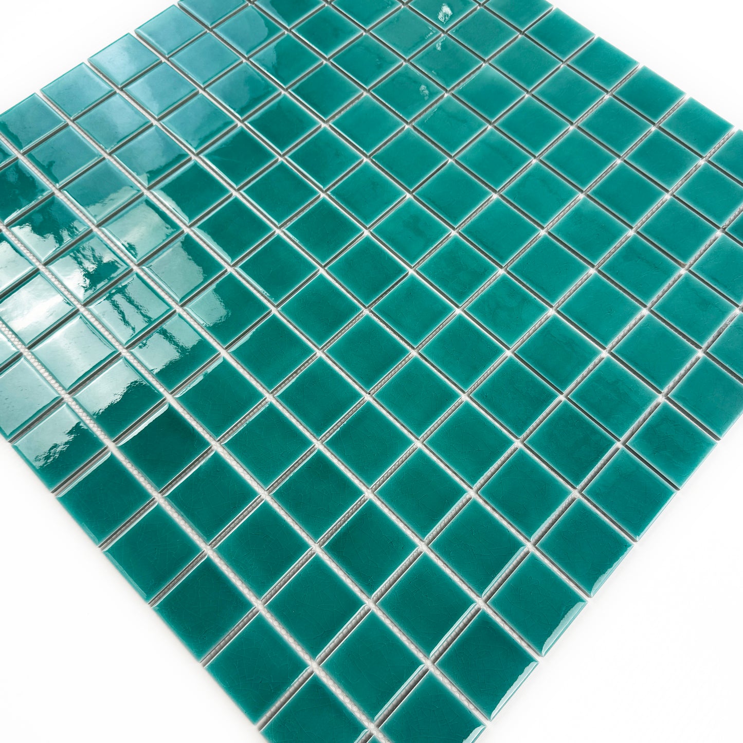 Oceanic Opal Series Tiffany Blue Crackle Porcelain Mosaic