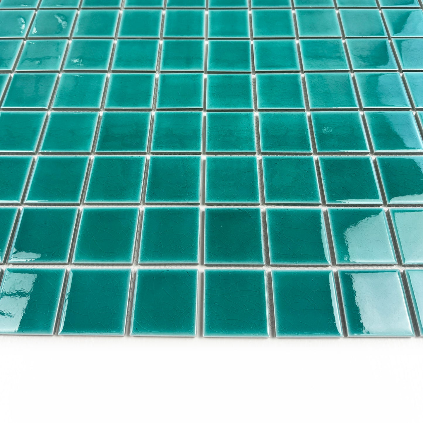 Oceanic Opal Series Tiffany Blue Crackle Porcelain Mosaic
