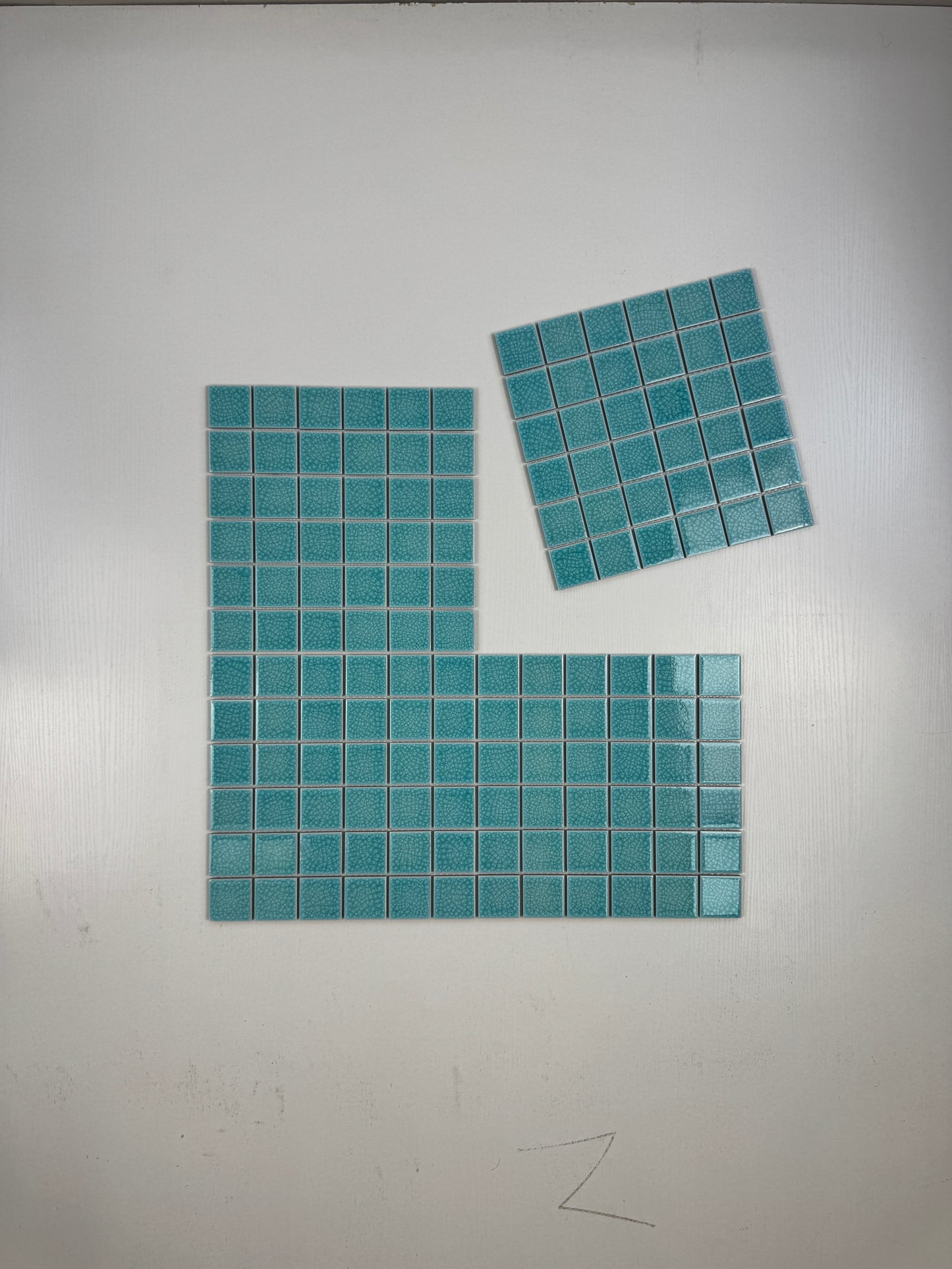 Oceanic Opal Series Sky Blue Convex Surface Crackle Porcelain Mosaic