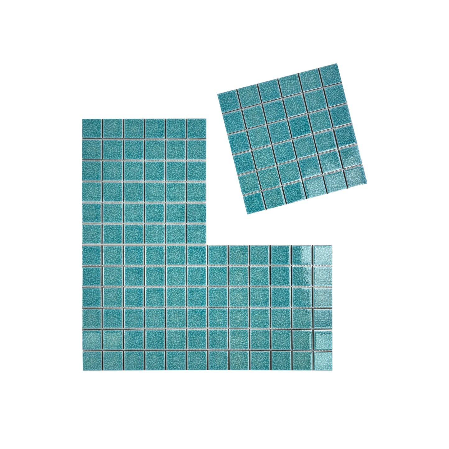 Oceanic Opal Series Sky Blue Convex Surface Crackle Porcelain Mosaic