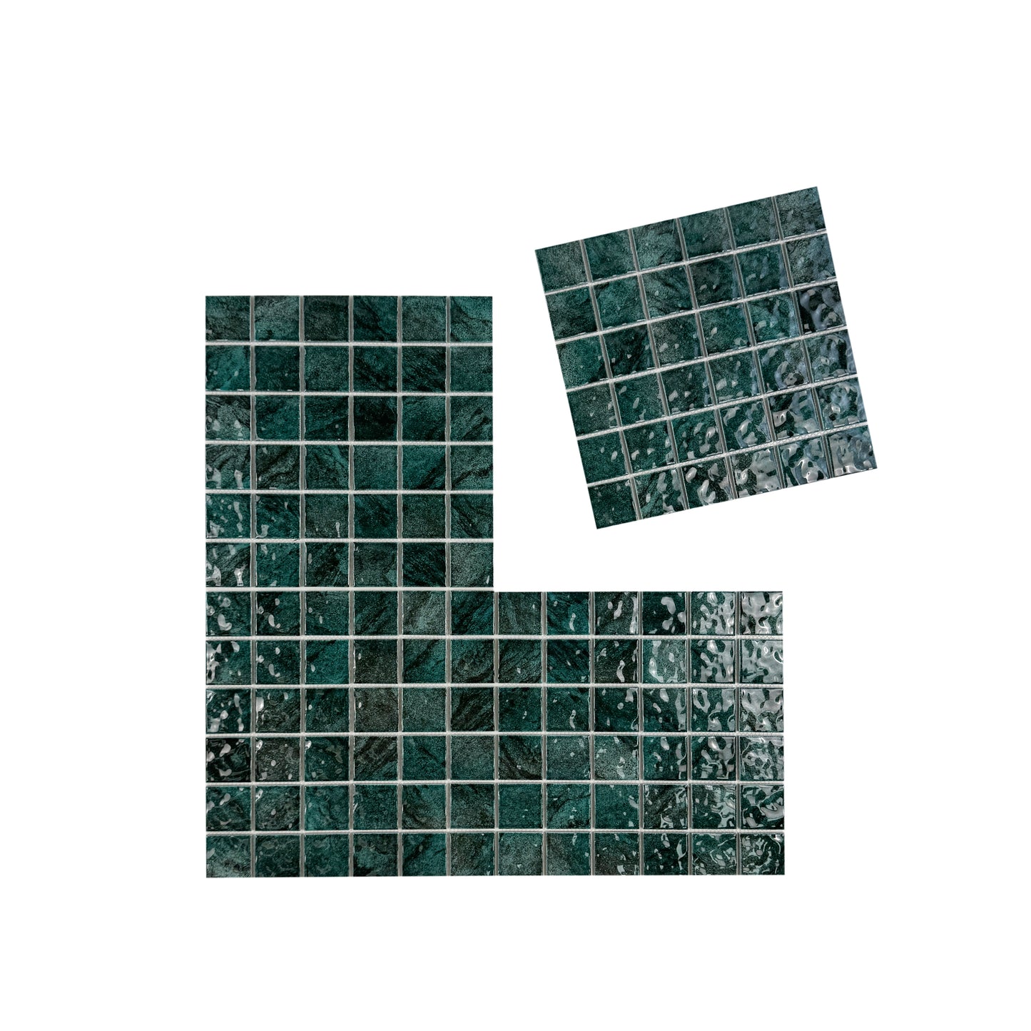 Serene Wave emerald green natural gradient design Porcelain Mosaic