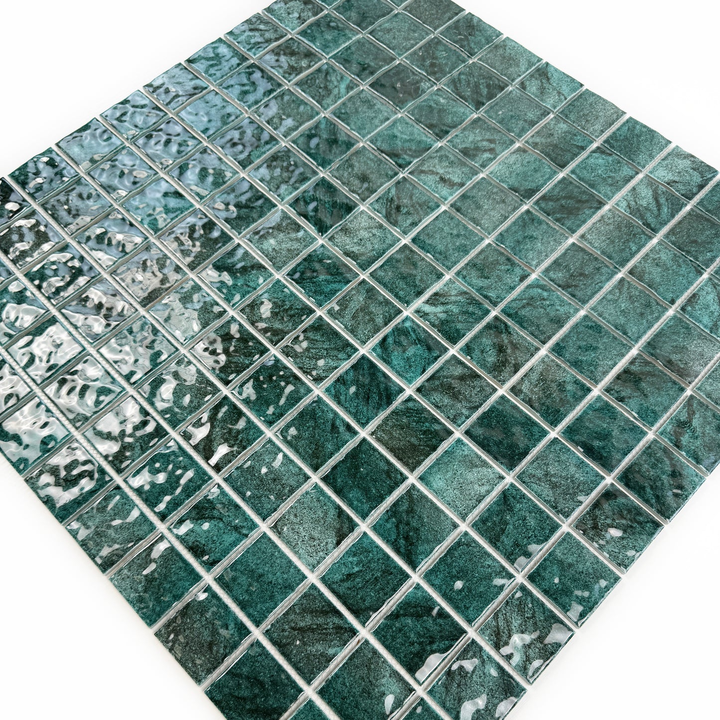 Serene Wave emerald green natural gradient design Porcelain Mosaic