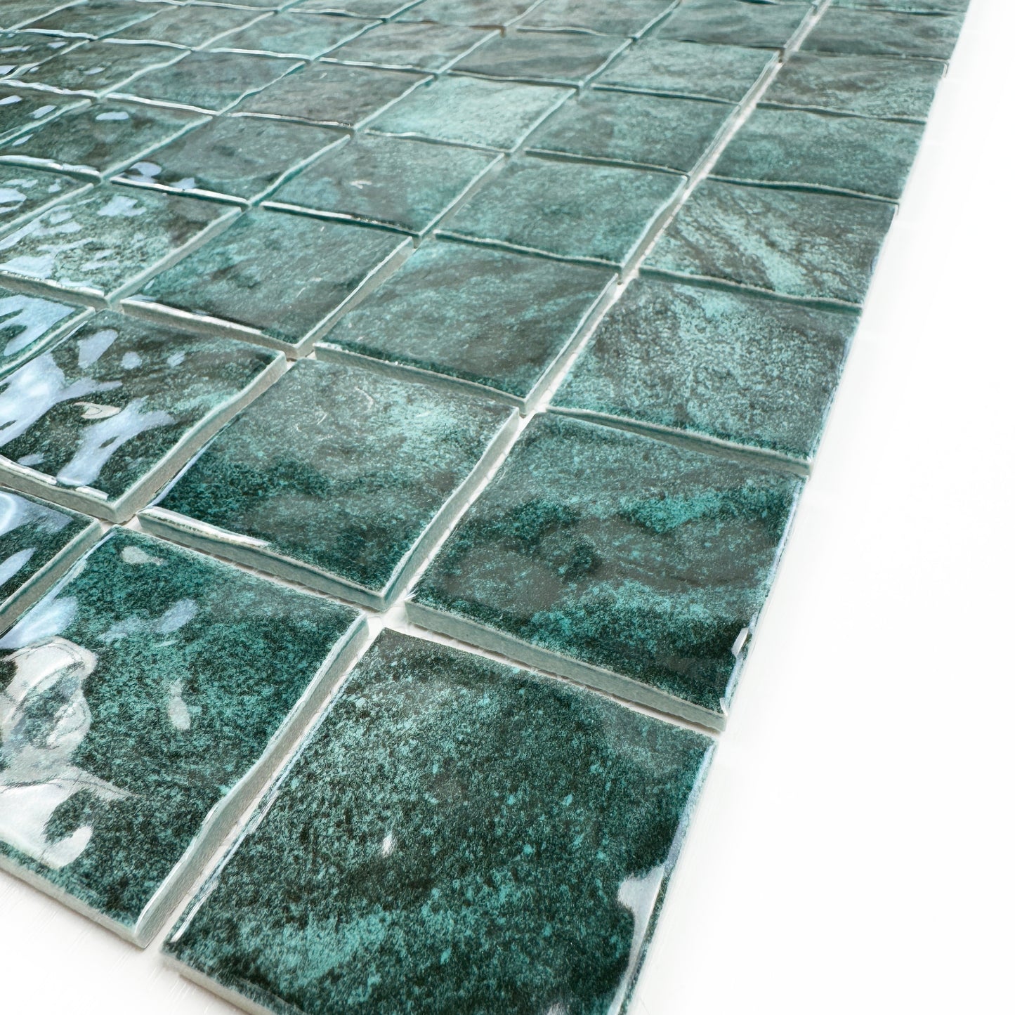 Serene Wave emerald green natural gradient design Porcelain Mosaic