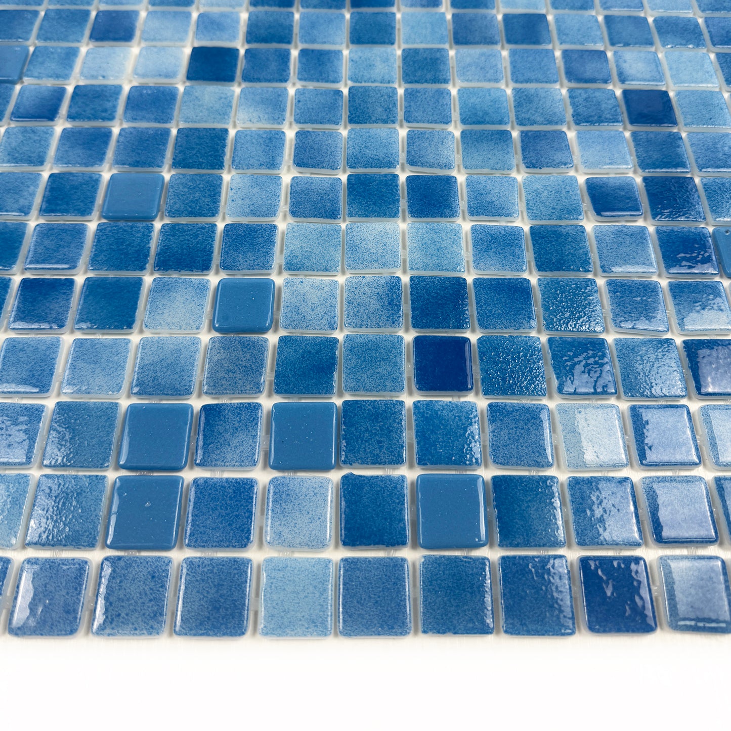 European Mosaic Series Light Blue Recycled Glass Mosaic