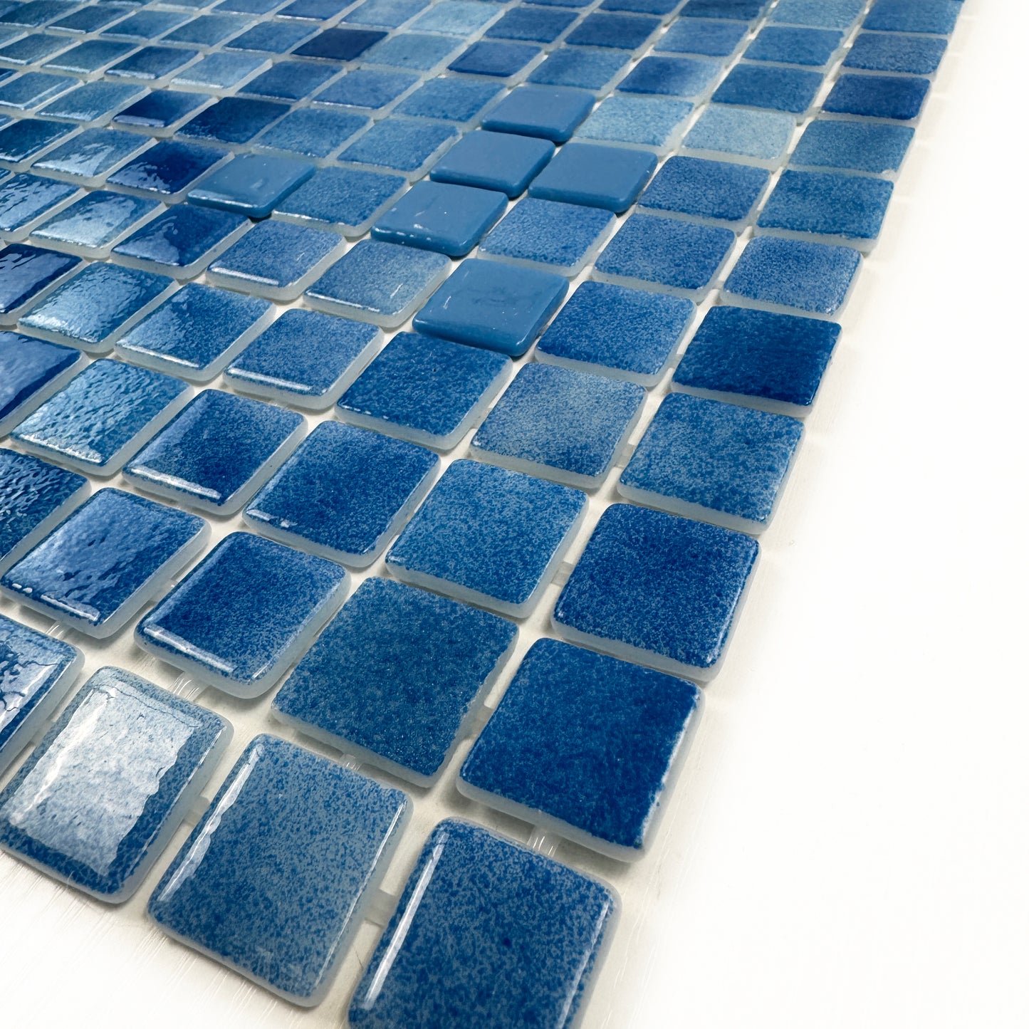 European Mosaic Series Light Blue Recycled Glass Mosaic
