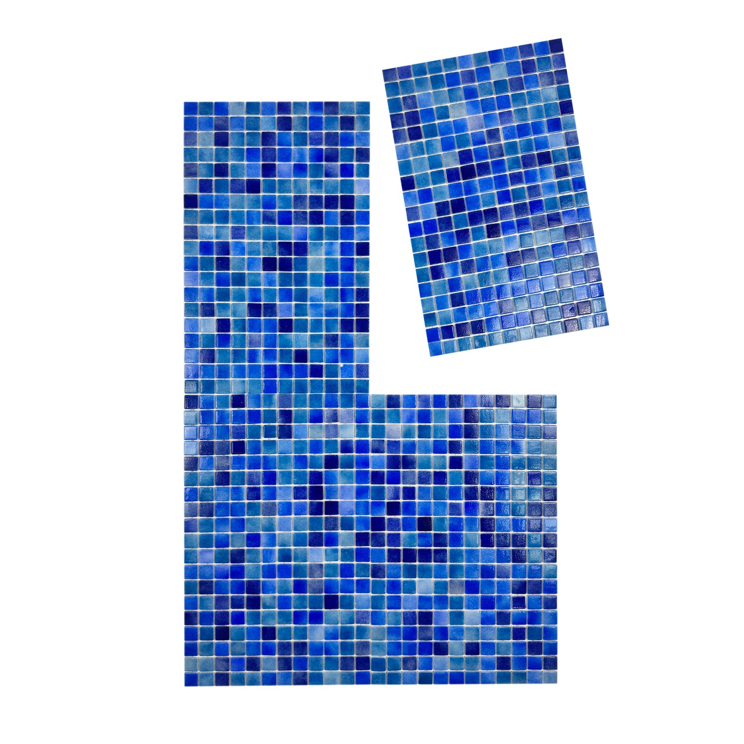 European Mosaic Series Sky Blue & Riental Blue &Prussian Blue Mixed Recycled Glass Mosaic