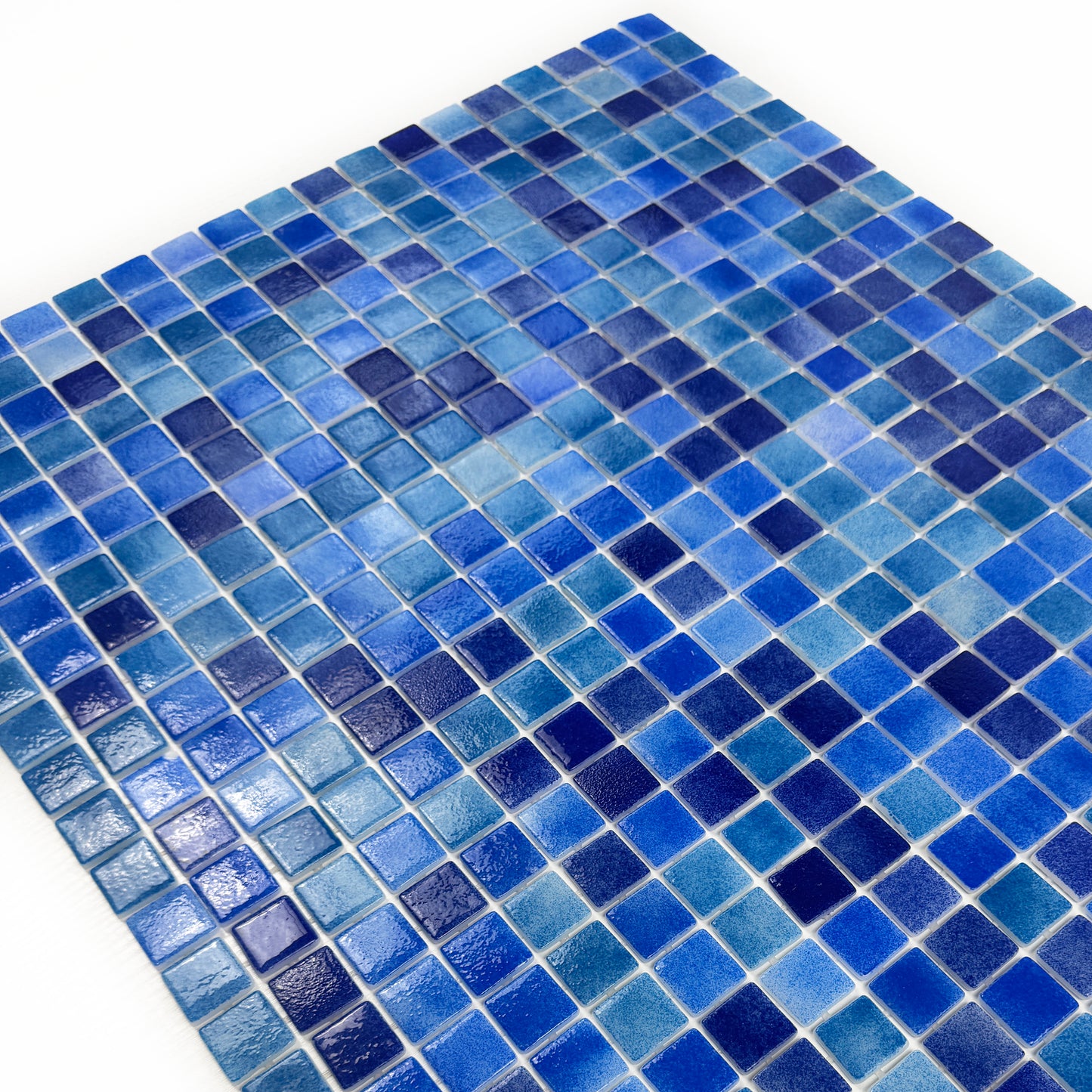 European Mosaic Series Sky Blue & Riental Blue &Prussian Blue Mixed Recycled Glass Mosaic