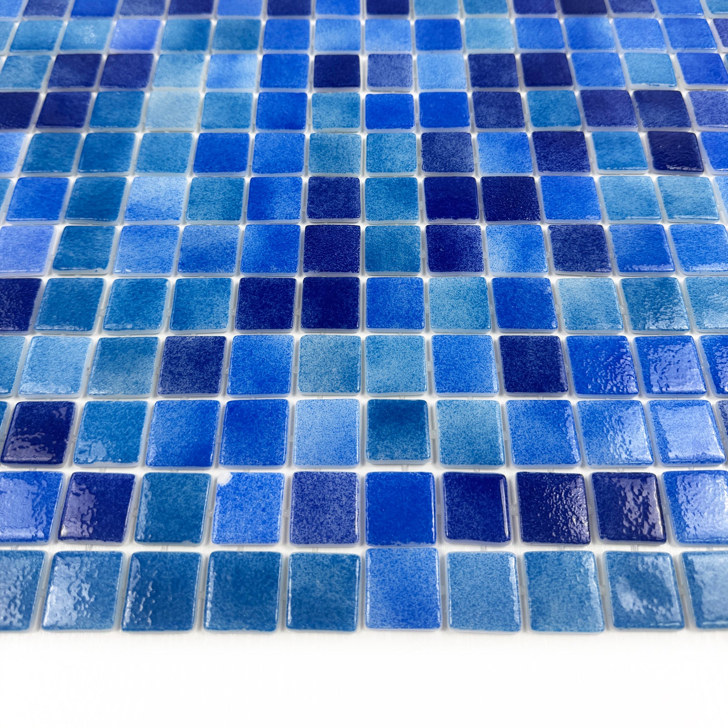European Mosaic Series Sky Blue & Riental Blue &Prussian Blue Mixed Recycled Glass Mosaic