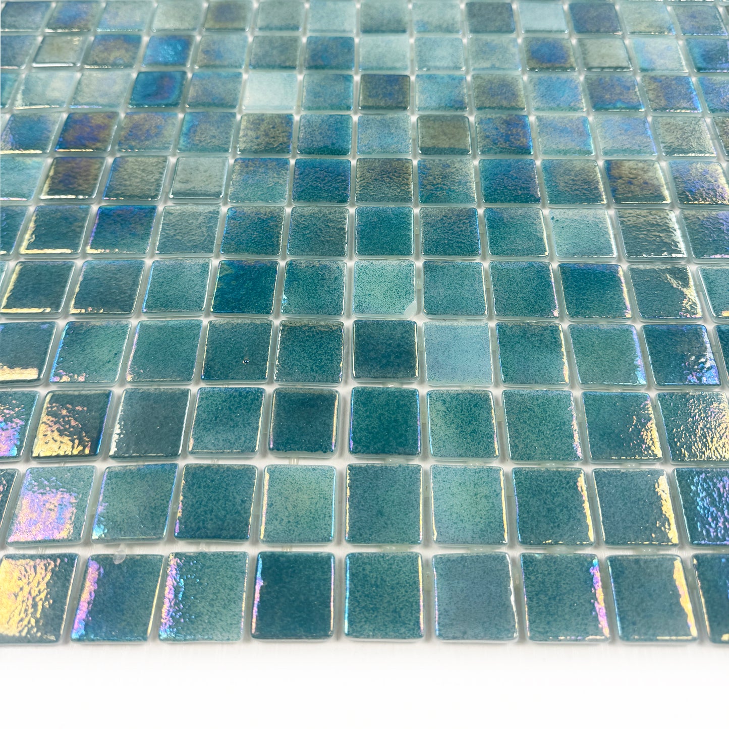 European Mosaic Series Green Iridescent Recycled Glass Mosaic