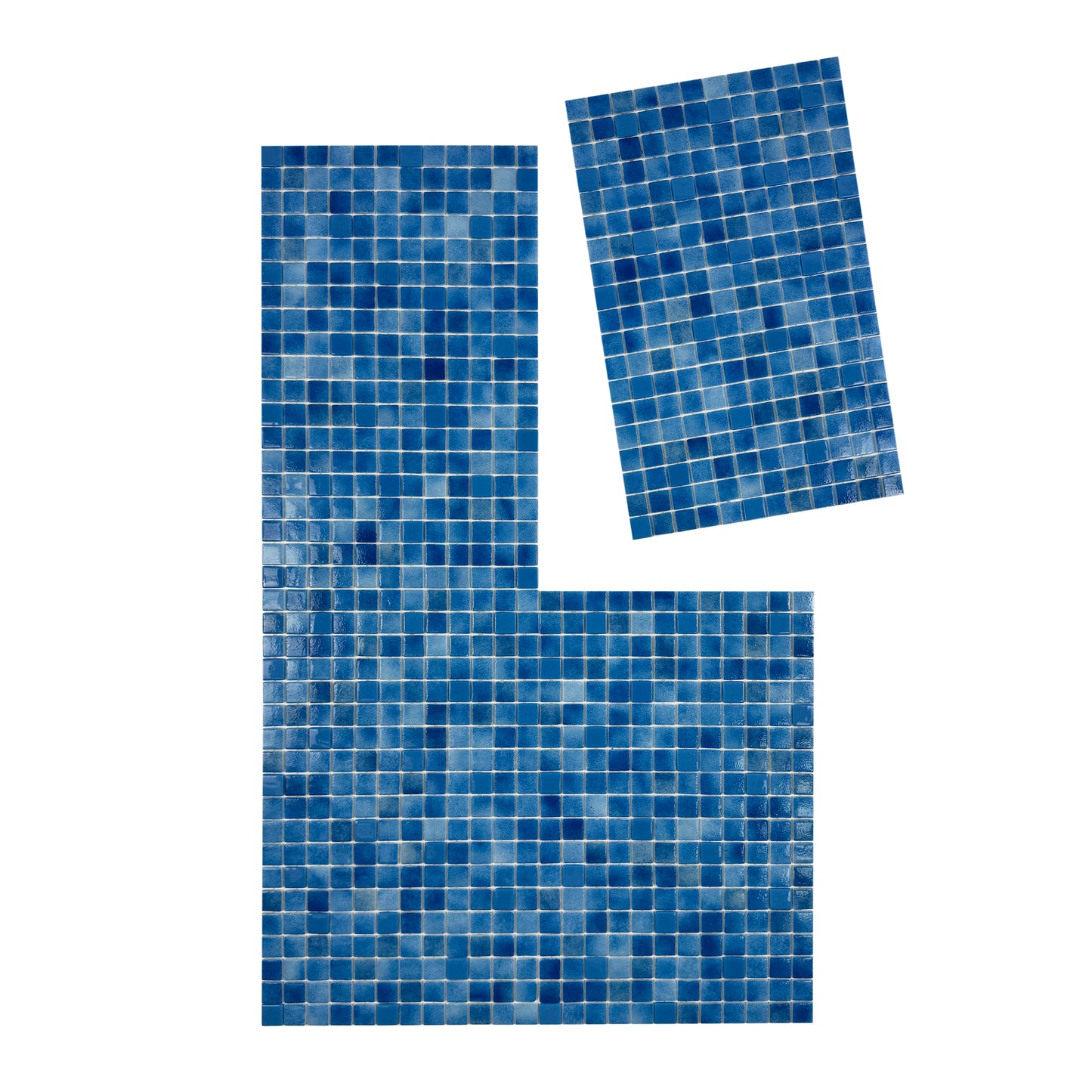 European Mosaic Series French Blue & Flourescent Blue Mixed Flourescent Glass Mosaic