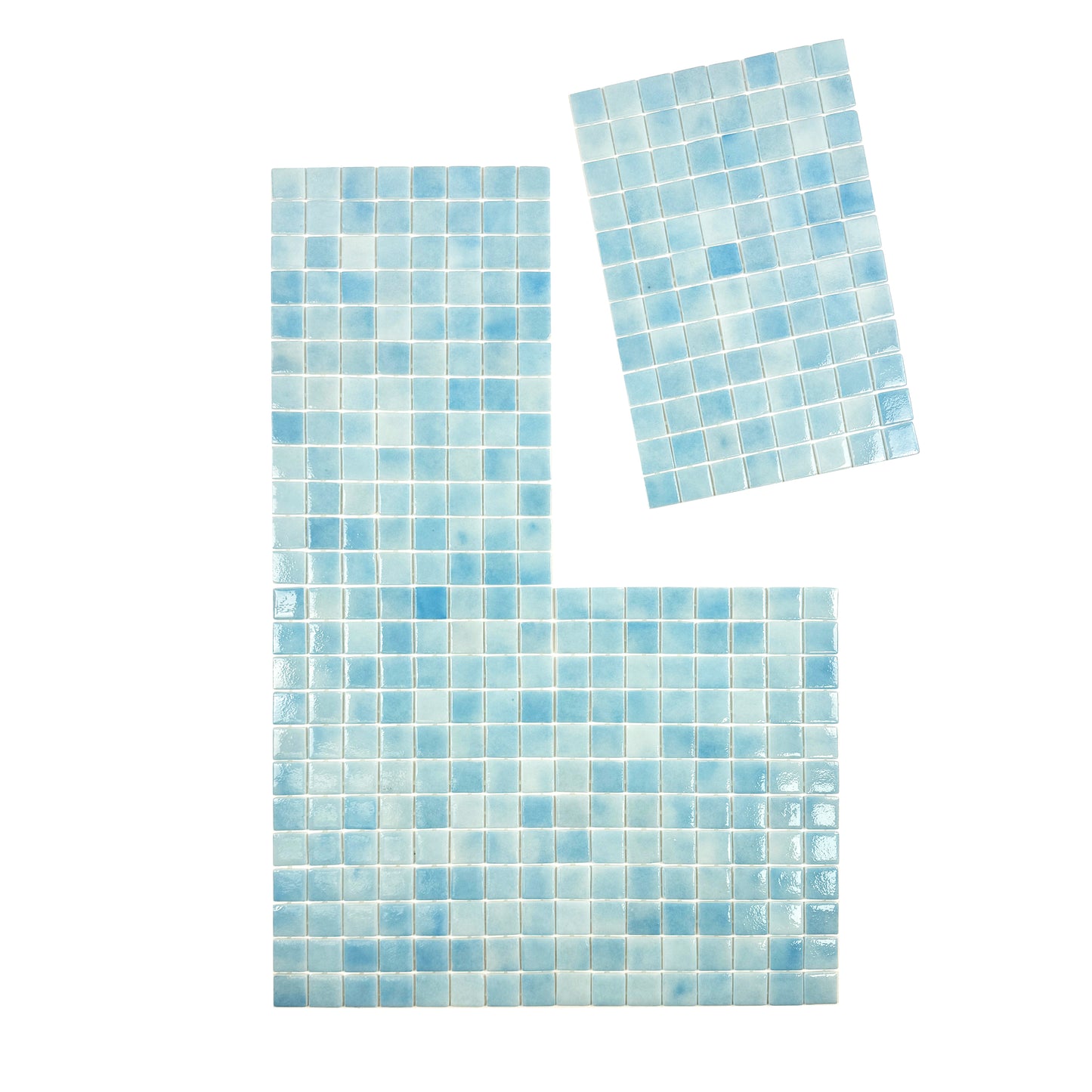 European Mosaic Series Powder Blue & Sky Blue Mixed Recycled Glass Mosaic