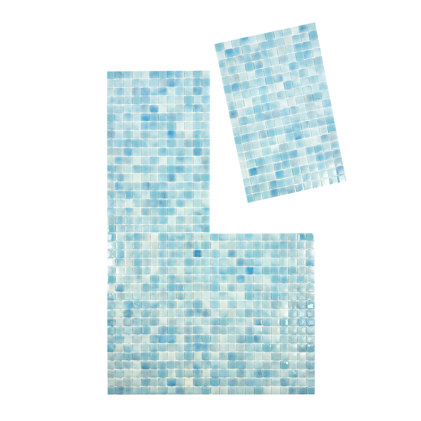 European Mosaic Series Sky Blue &Florescent Blue & White Mixed Flourescent Glass Mosaic