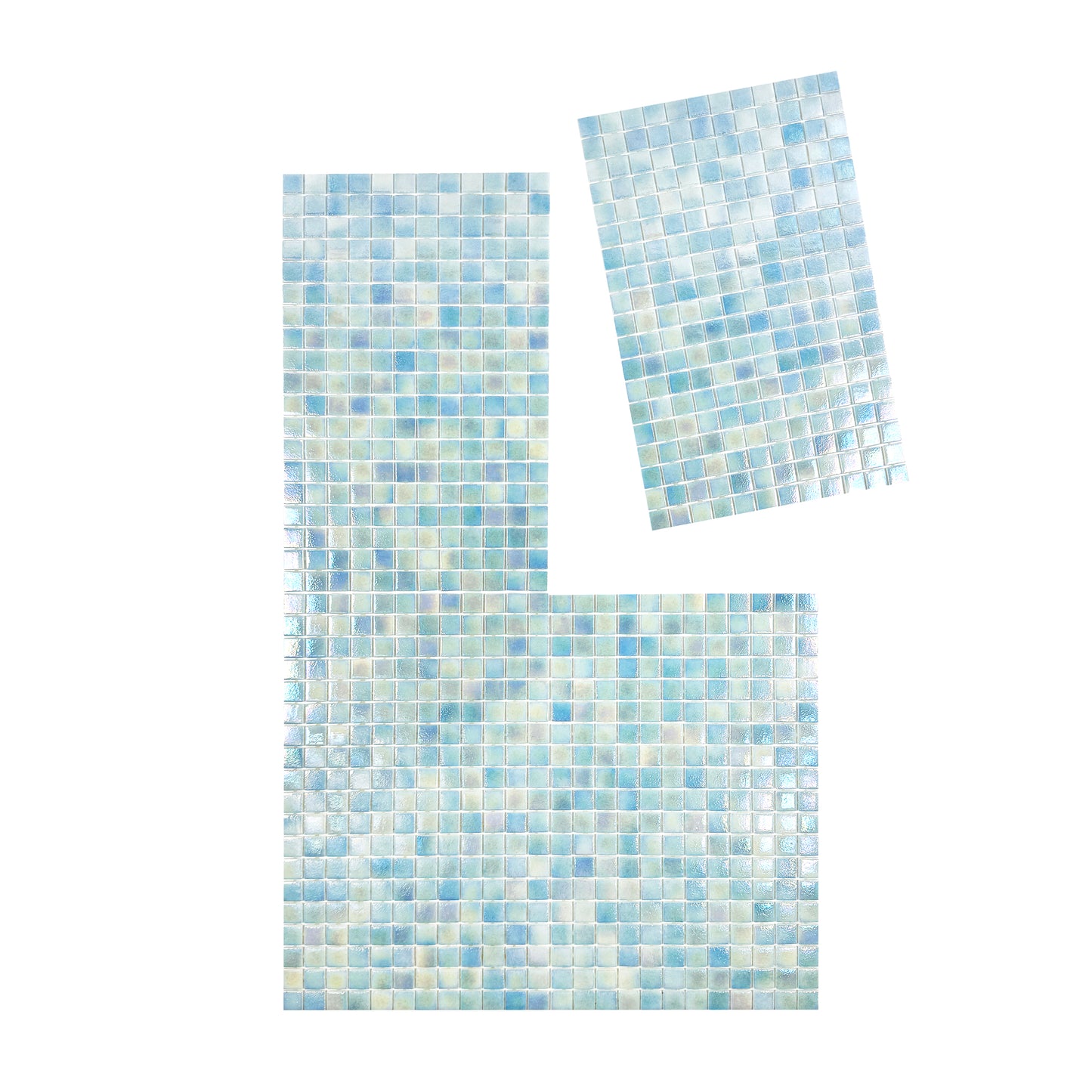 European Mosaic Series Sky Blue Iridescent Recycled Glass Mosaic