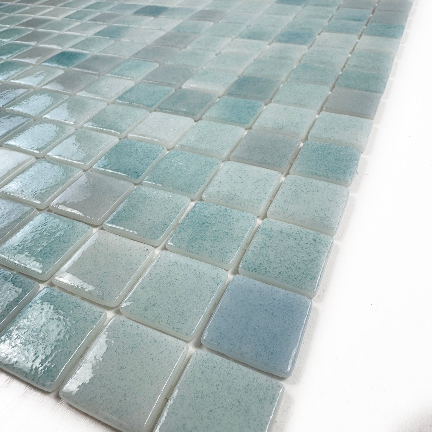 European Mosaic Series Baby Blue Recycled Glass Mosaic