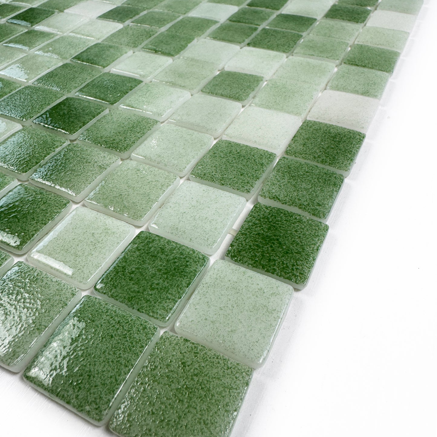 European Mosaic Series Olive Green Recycled Glass Mosaic