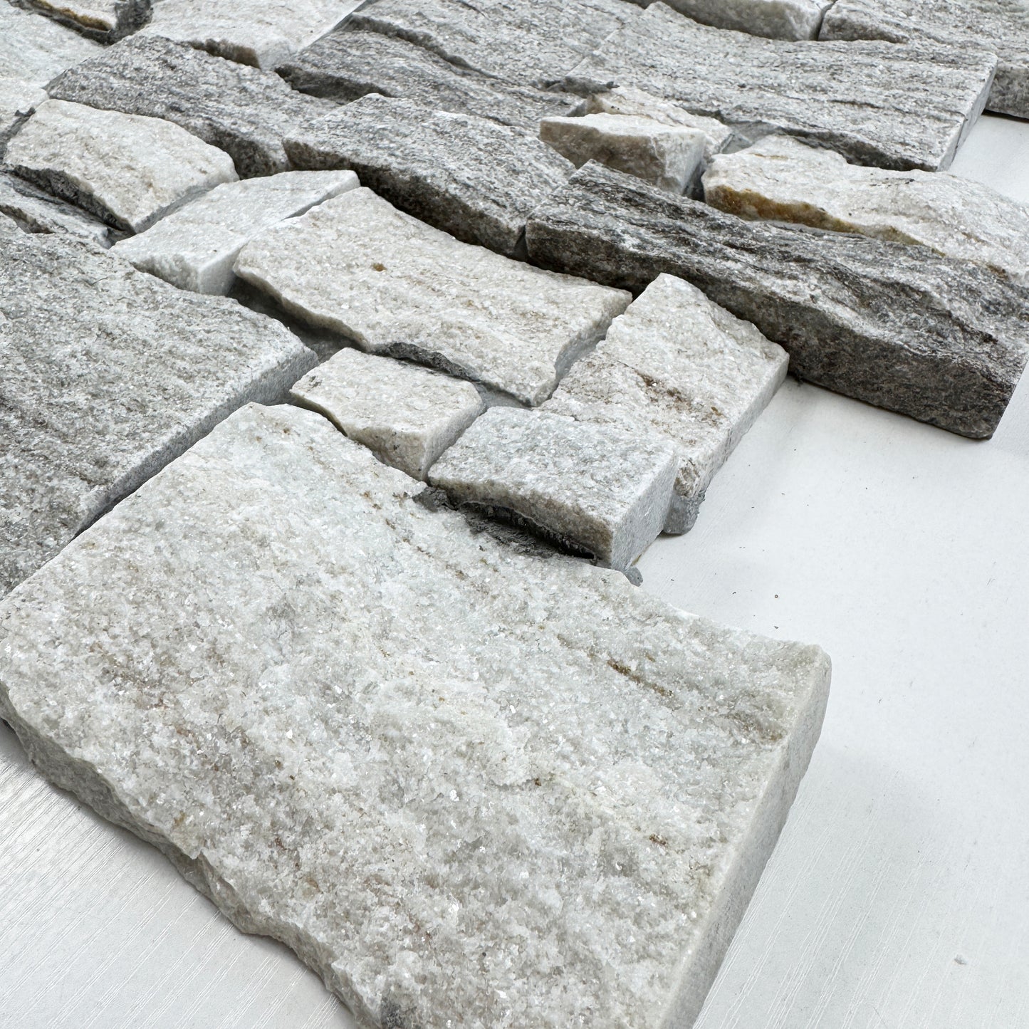 Timeless Nature Series Lava Grey & Golden Wood Vein Cement Bonding Quartz Wall Cladding